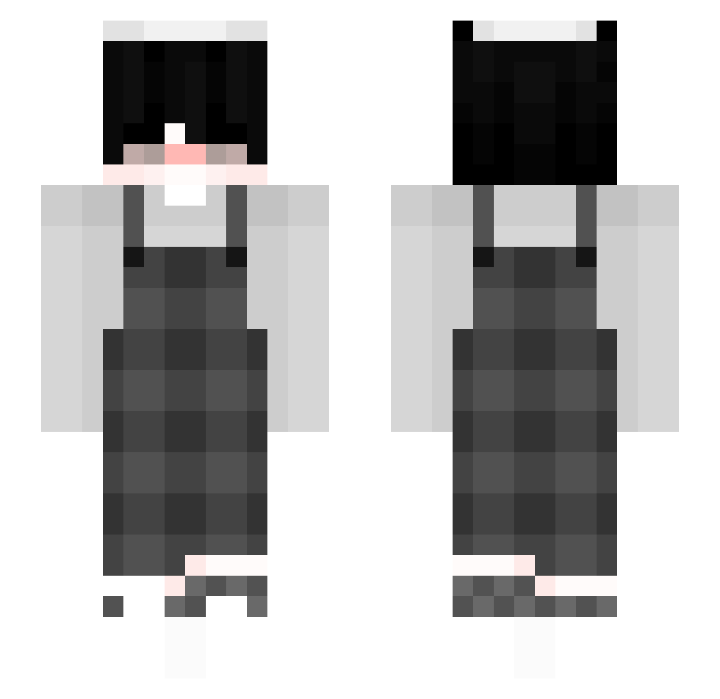 WhoisXan Minecraft skin, front and back view
