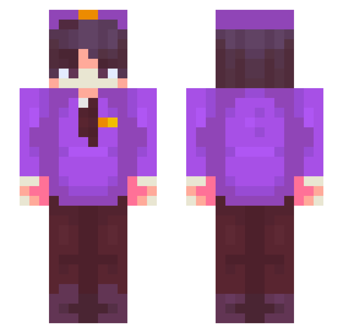 ZzZzzCaoinFaoiZz Minecraft skin, front and back view