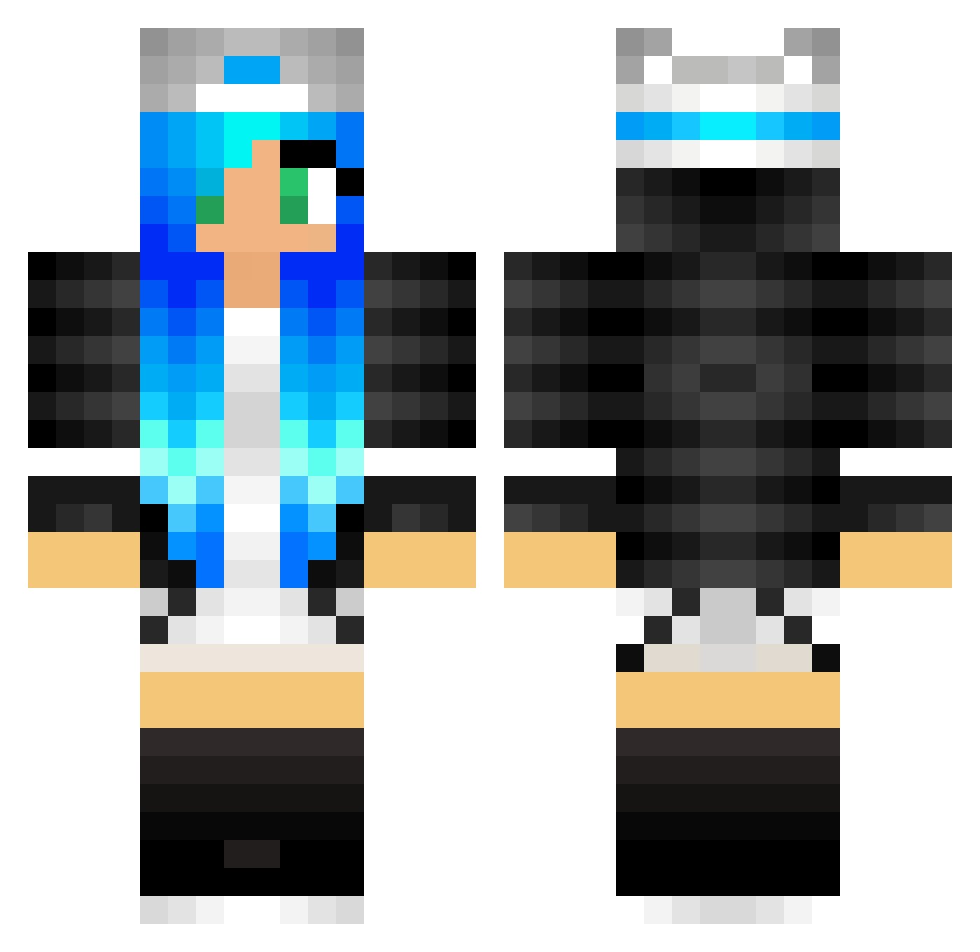 Heros Minecraft skin, front and back view