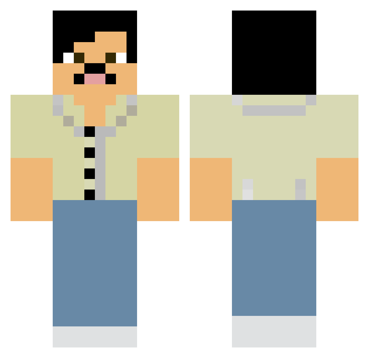xxcumdaddyxx Minecraft skin, front and back view