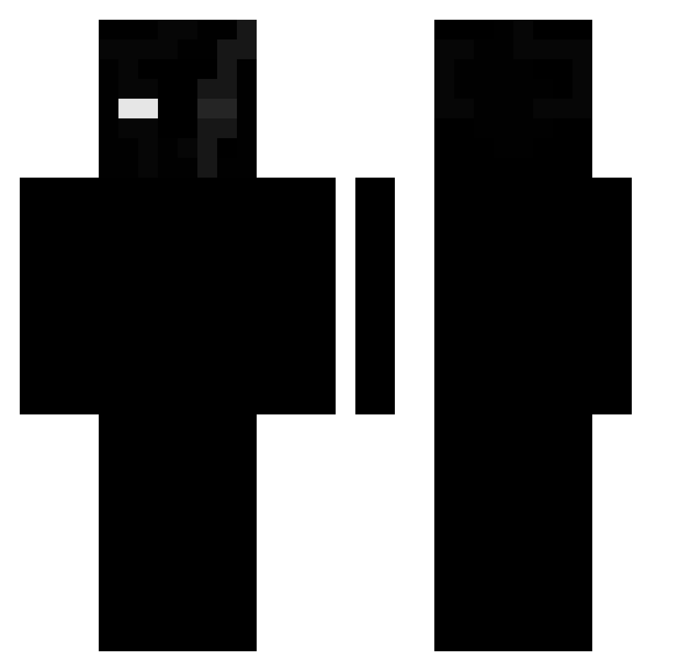 Voidafix Minecraft skin, front and back view