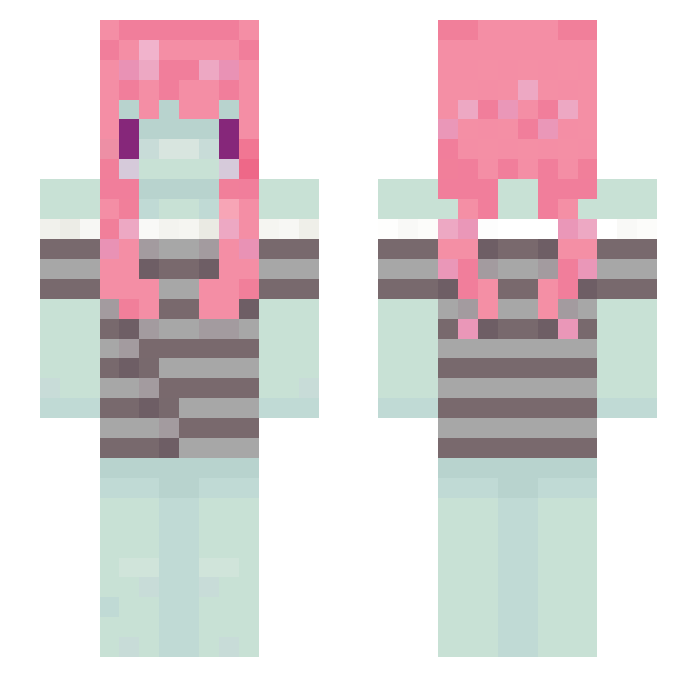 bleep96 Minecraft skin, front and back view