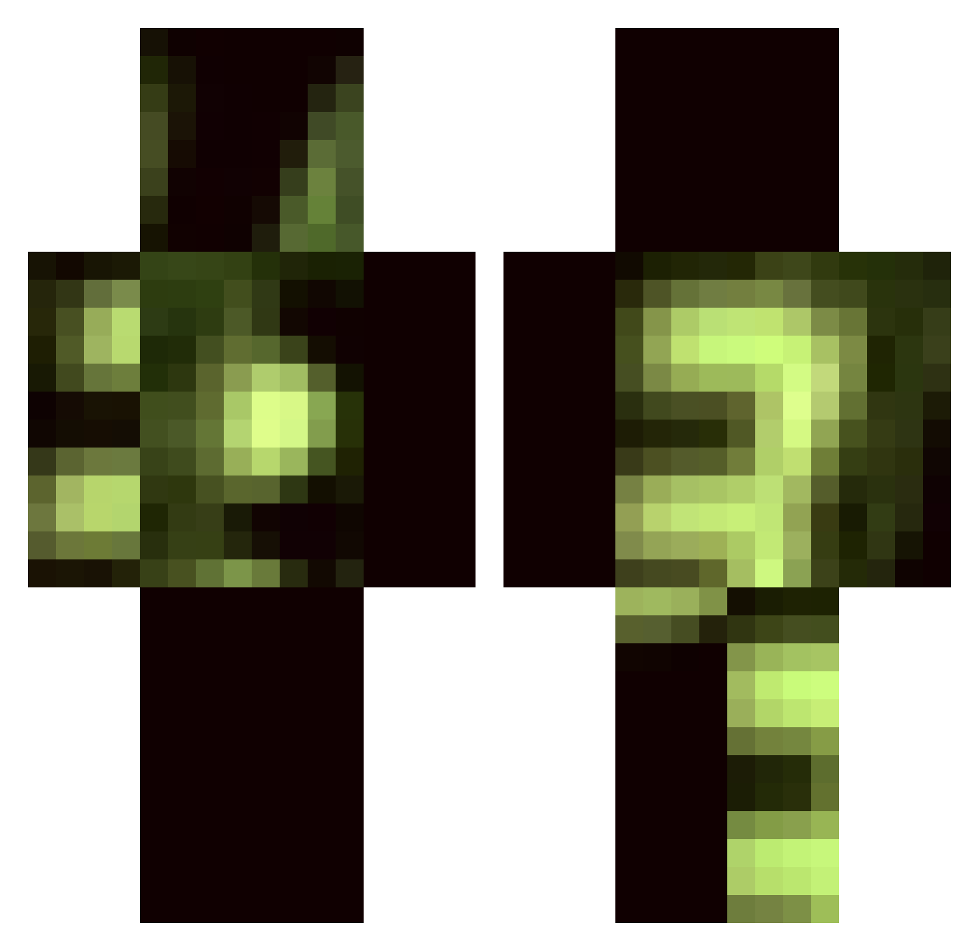 Outsideness Minecraft skin, front and back view