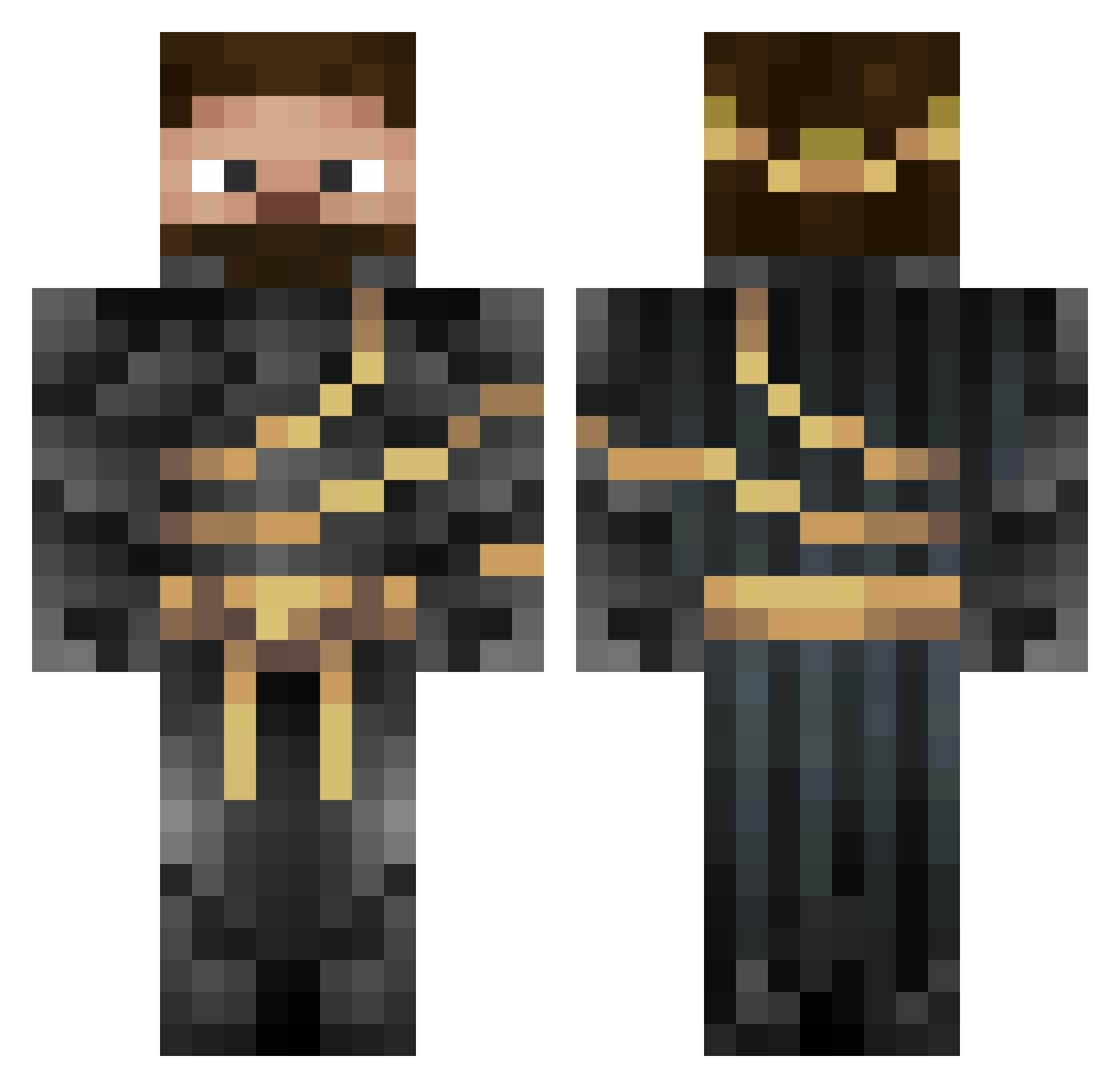 TurkTheTurkey Minecraft skin, front and back view