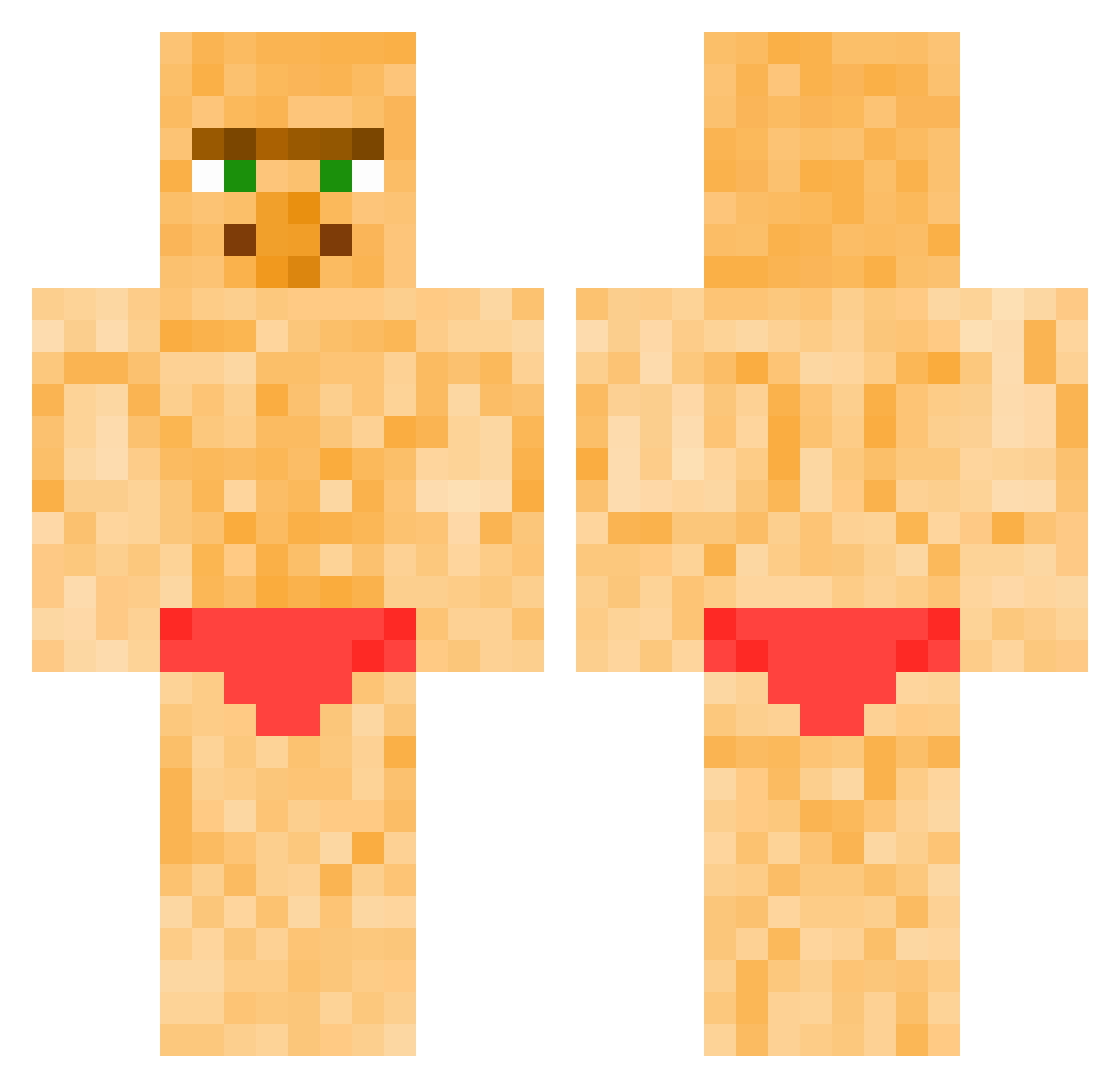 Gegithepig Minecraft skin, front and back view