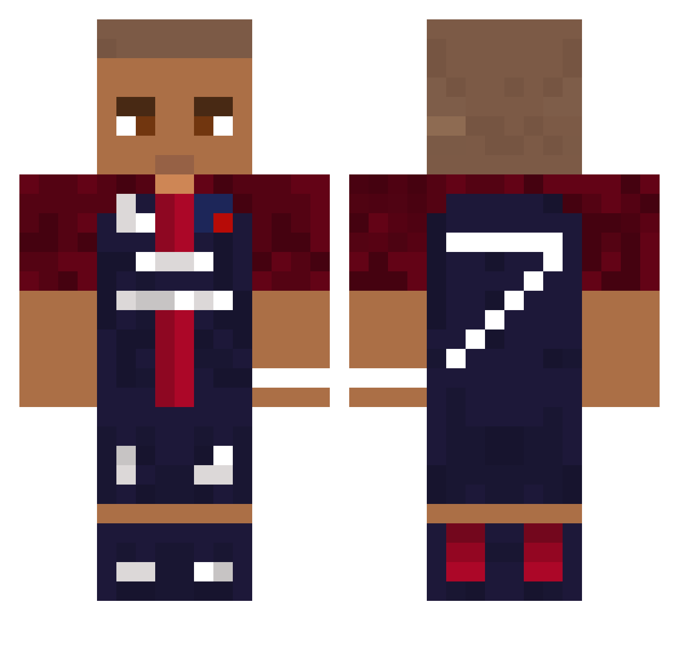 KylianMbappe7 Minecraft skin, front and back view