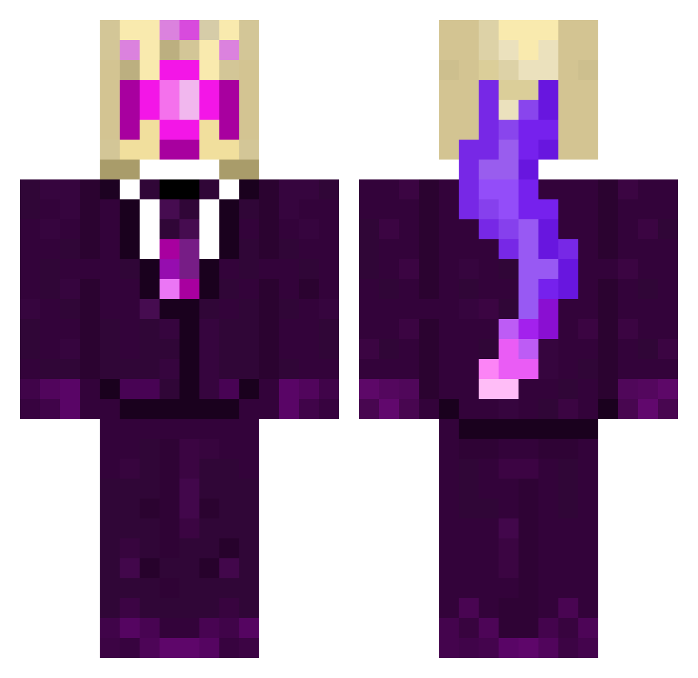 Tyvz Minecraft skin, front and back view