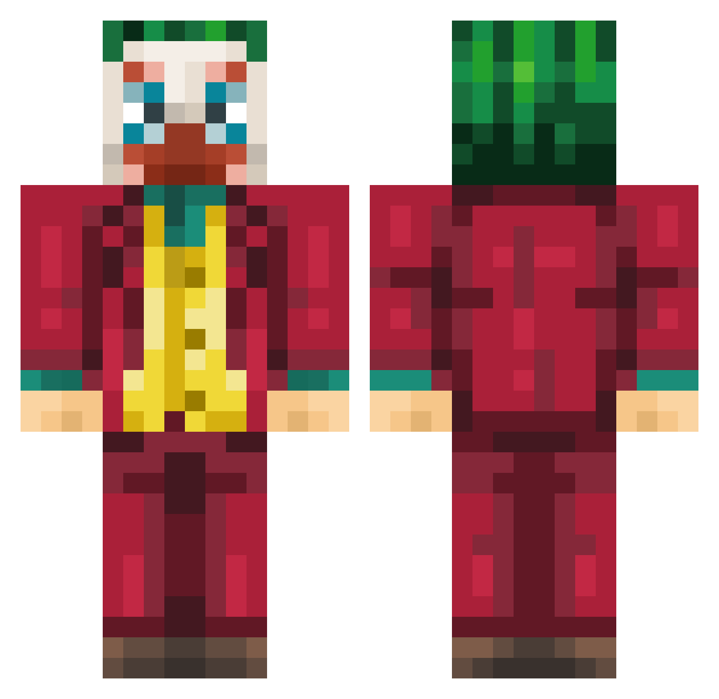 Aesthetic6969 Minecraft skin, front and back view