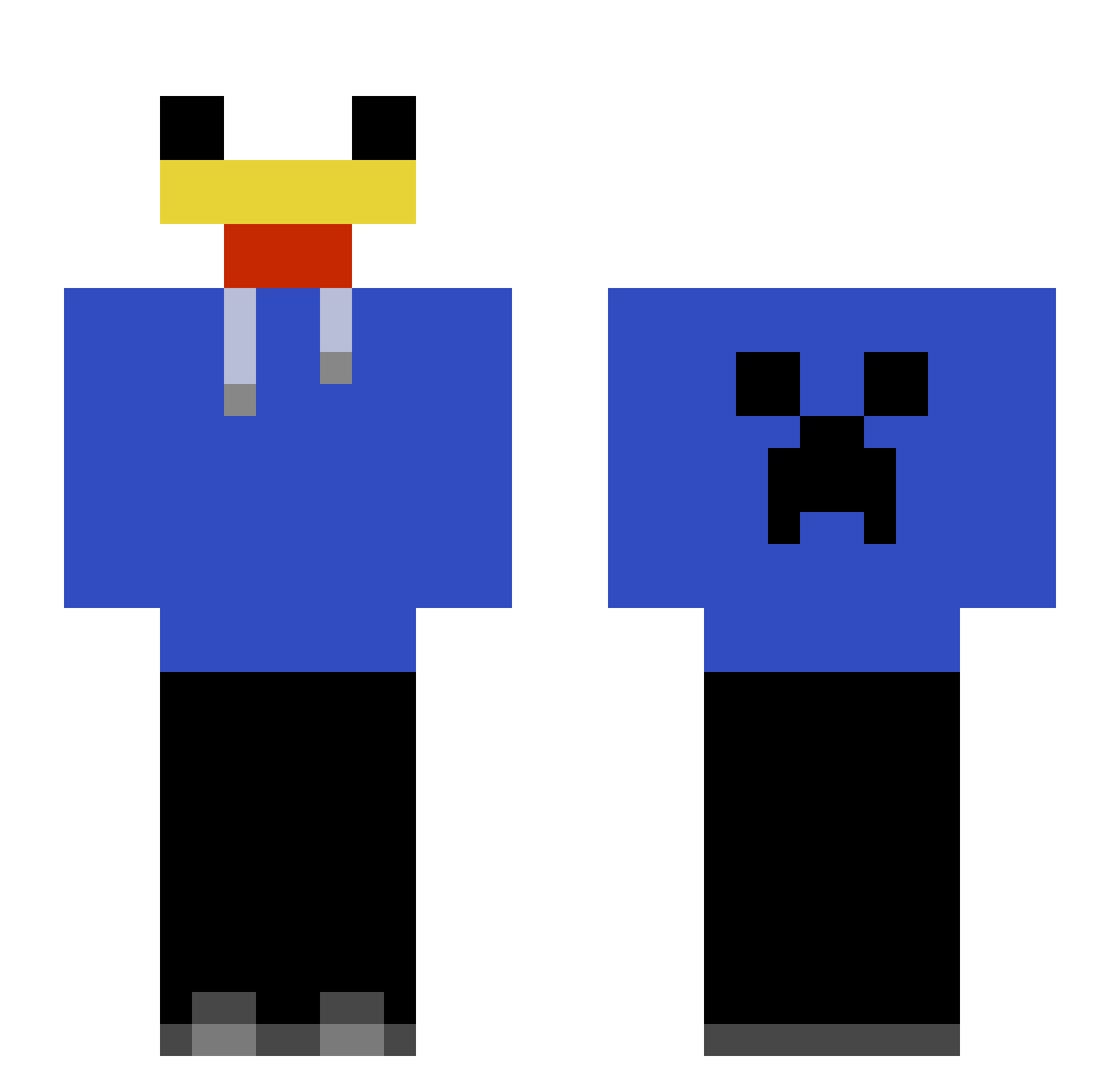 SlinkyPinky Minecraft skin, front and back view