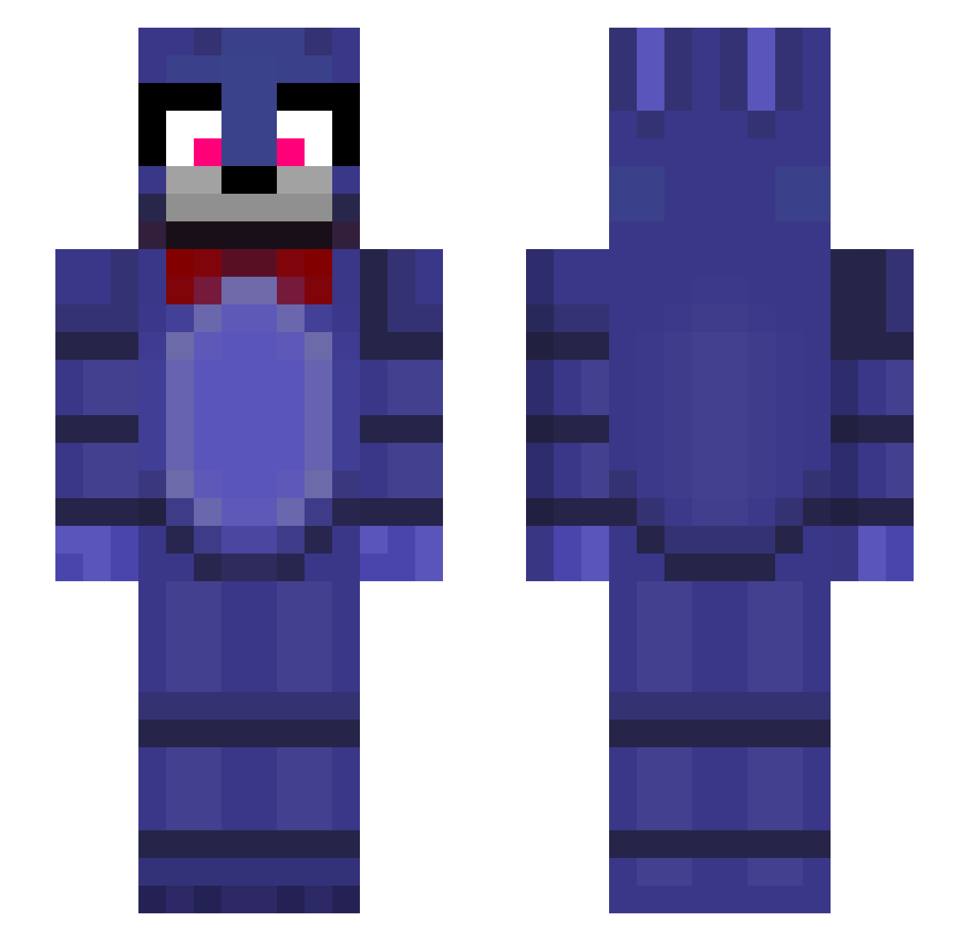 blu3tO0th Minecraft skin, front and back view