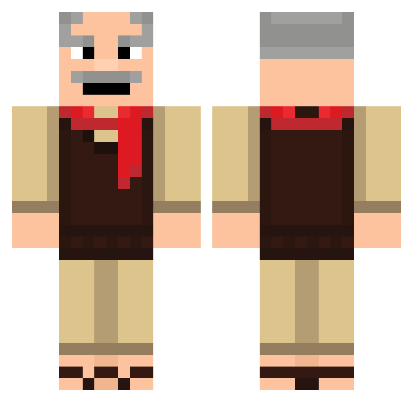 Itz_Bestefar Minecraft skin, front and back view