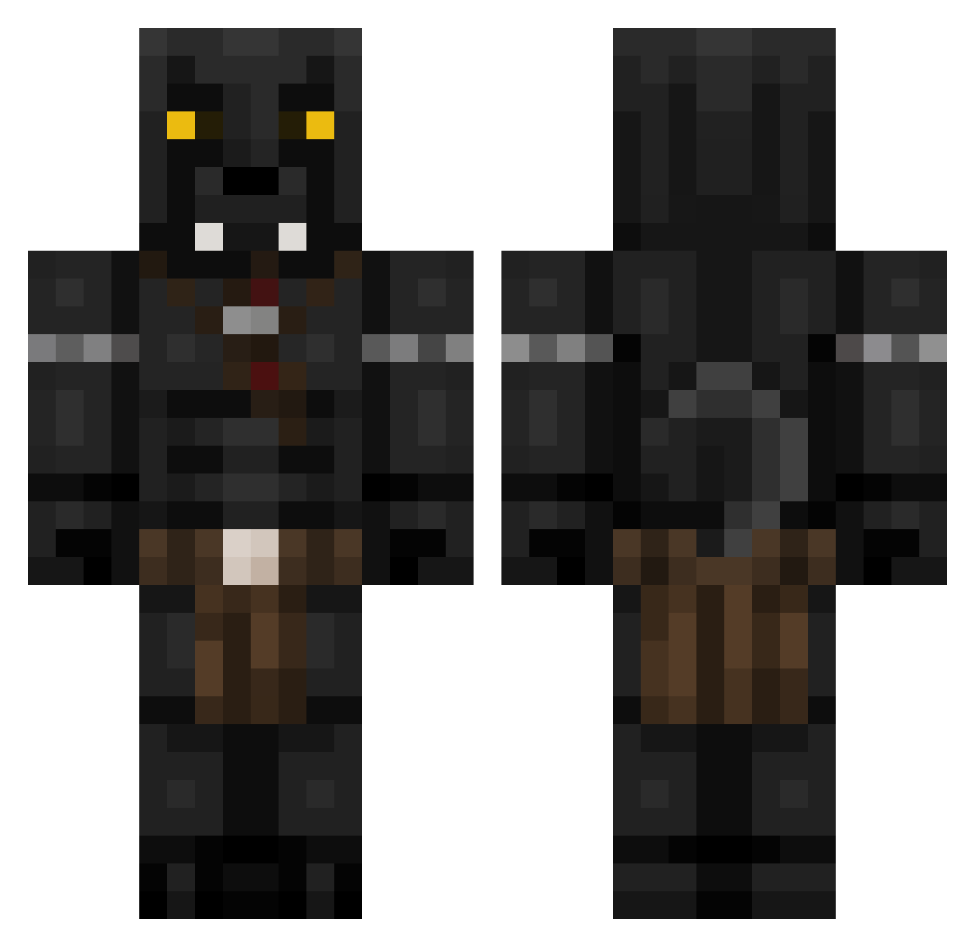 Tm24green Minecraft skin, front and back view