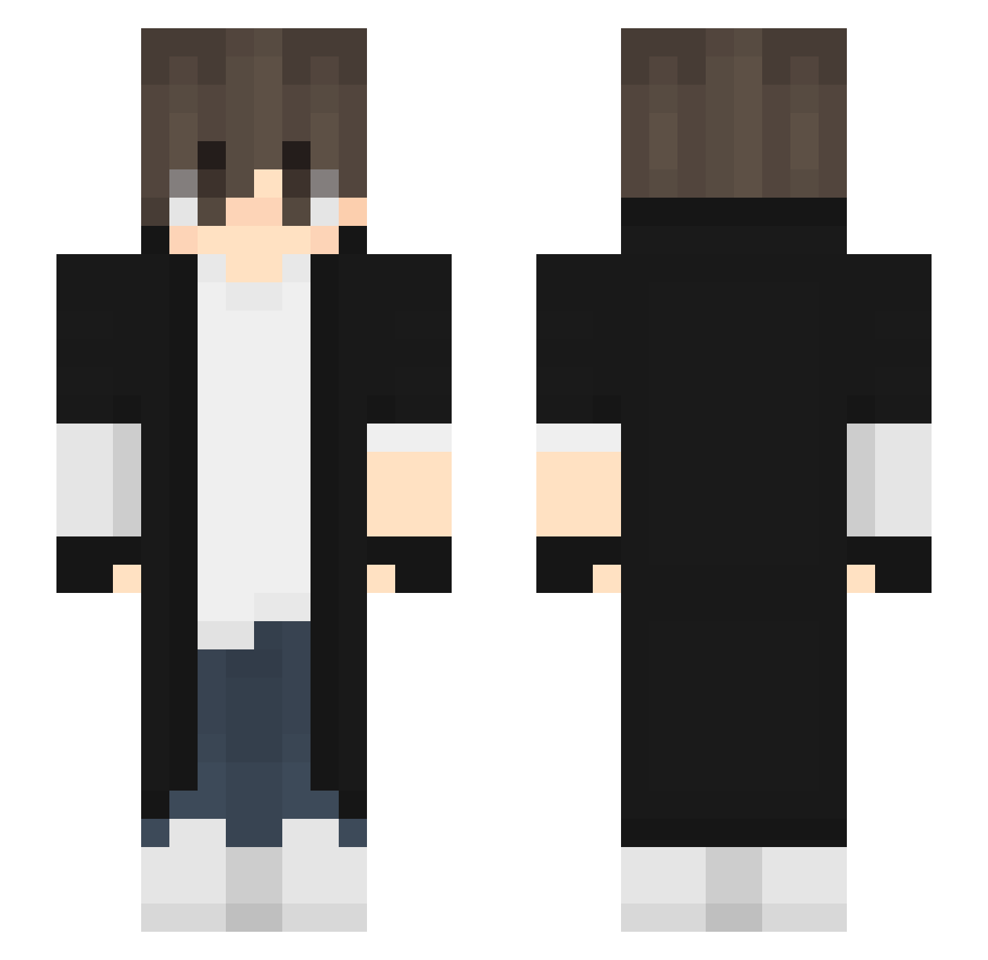 Zewoh Minecraft skin, front and back view