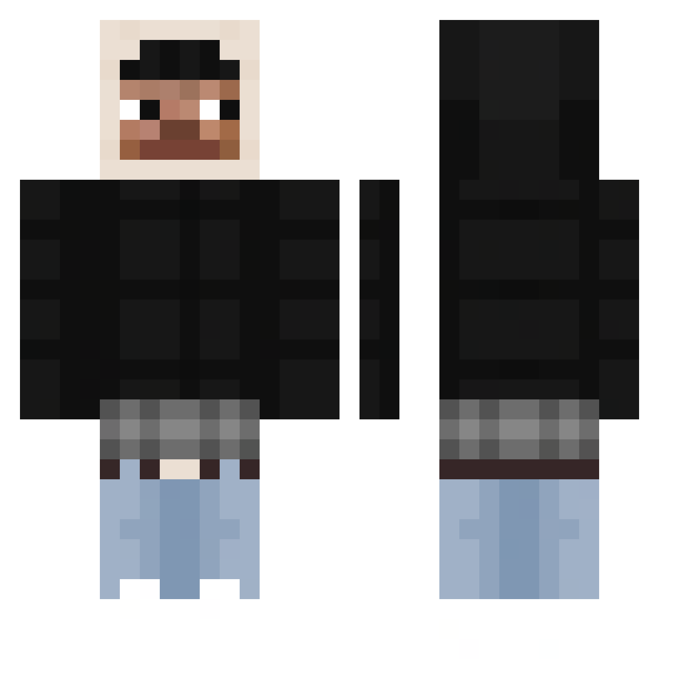 s1lencerr Minecraft skin, front and back view