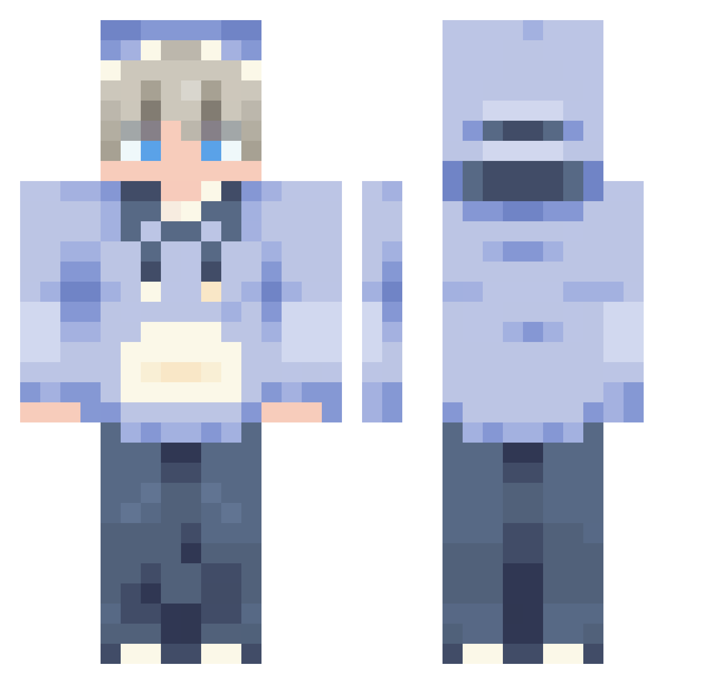 recvD Minecraft skin, front and back view