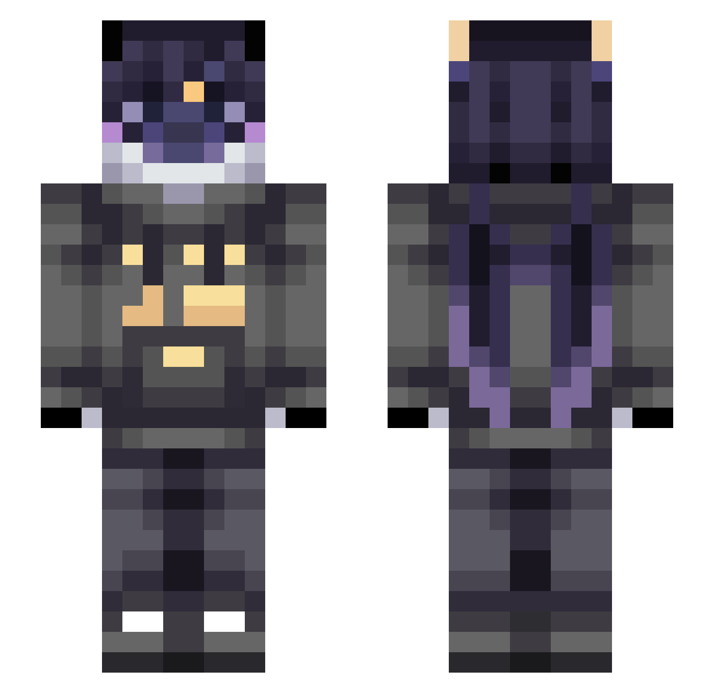 Zyphrono Minecraft skin, front and back view
