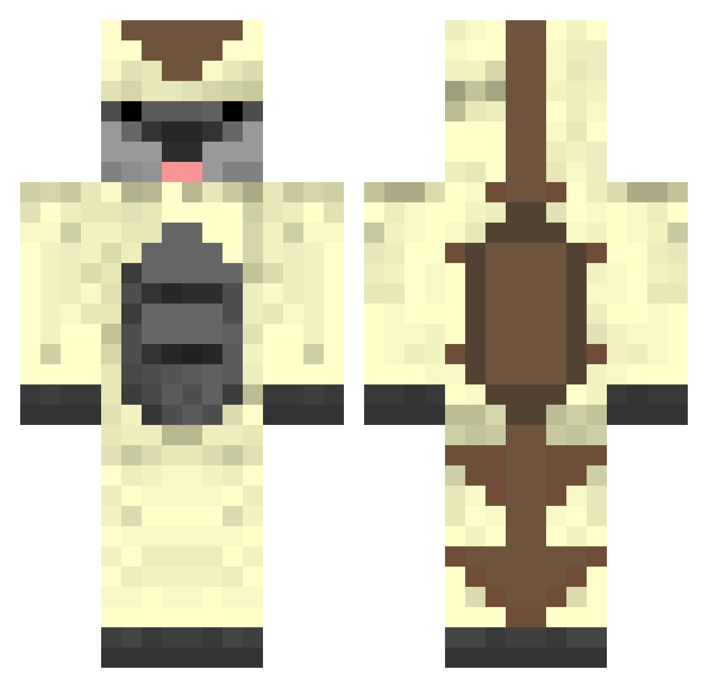eatenpancreas Minecraft skin, front and back view