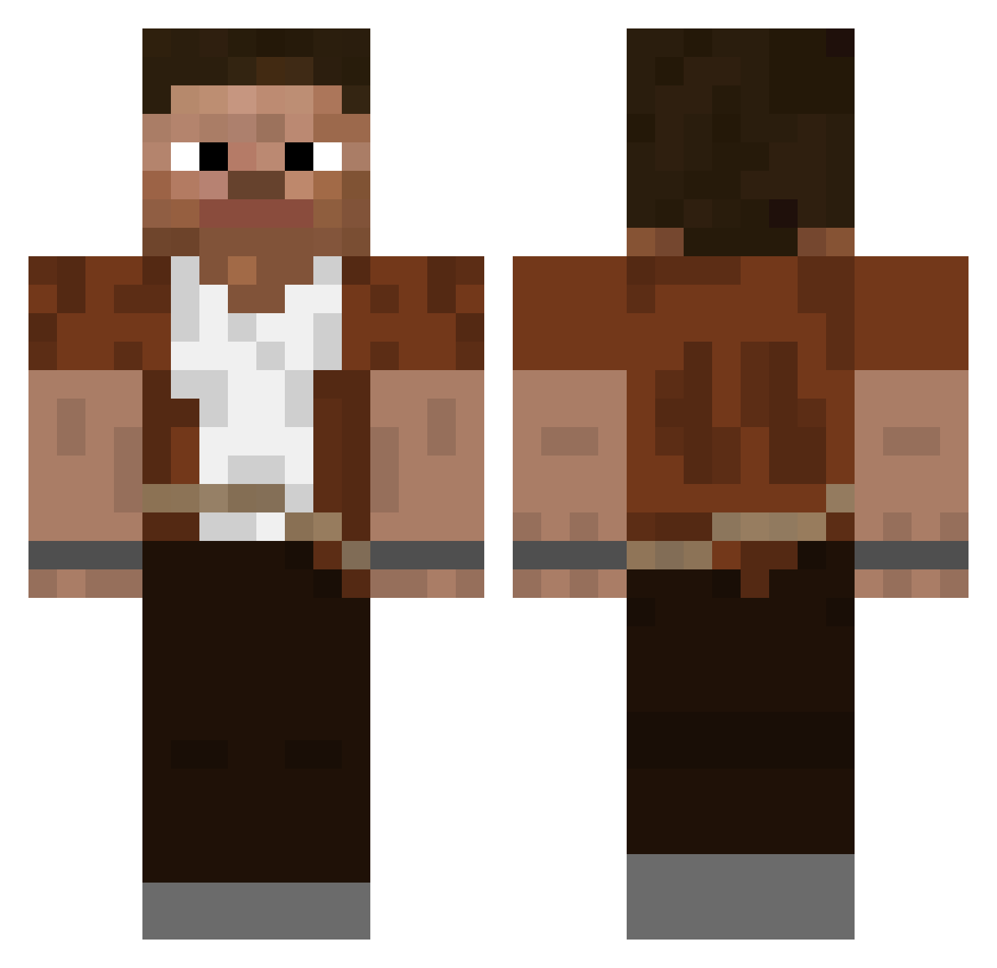 CrazySloth26 Minecraft skin, front and back view