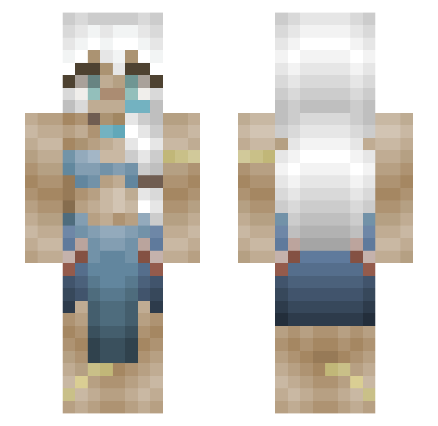 Knucks Minecraft skin, front and back view