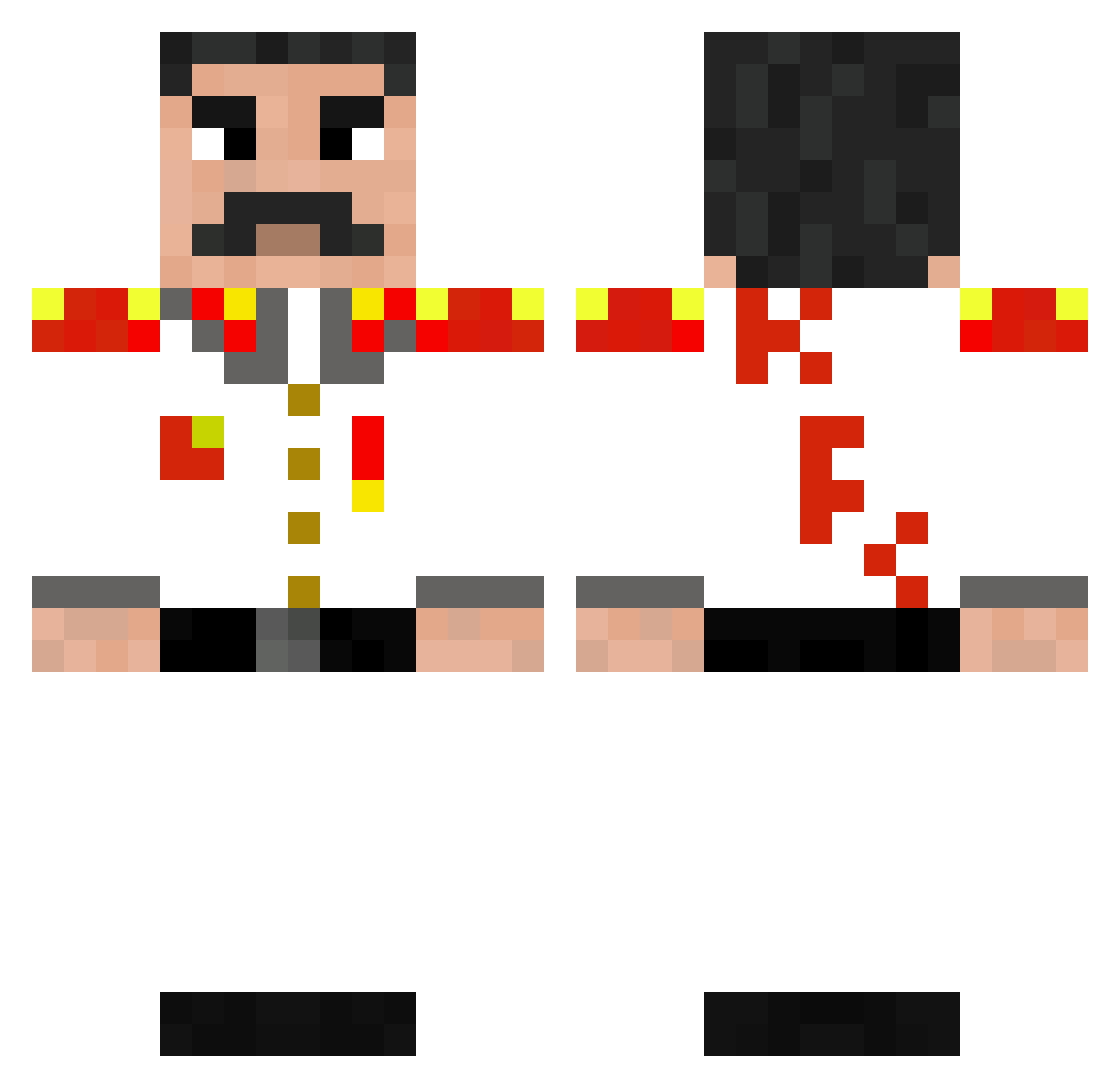 Black_Magma Minecraft skin, front and back view
