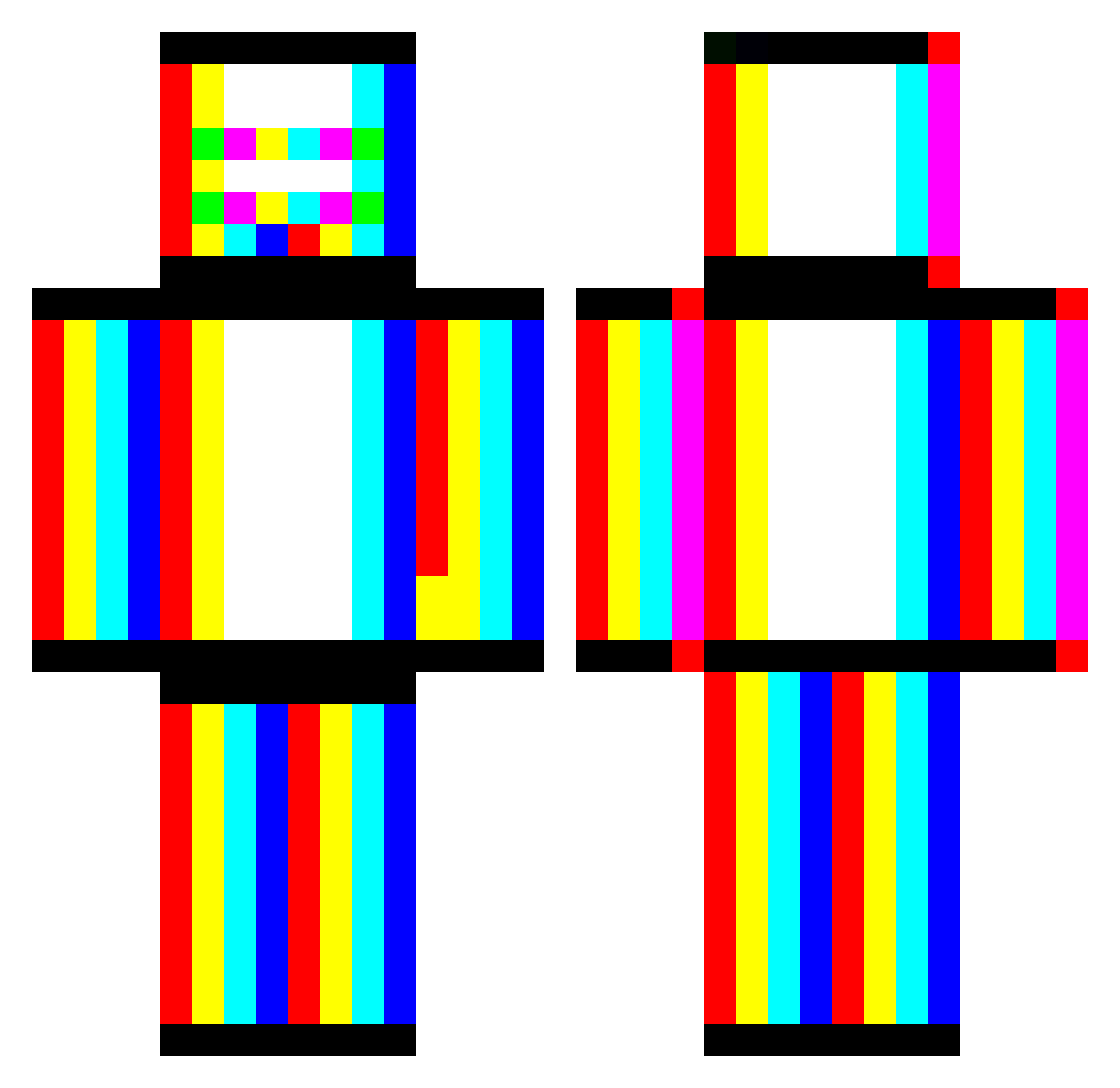 vexos_ Minecraft skin, front and back view