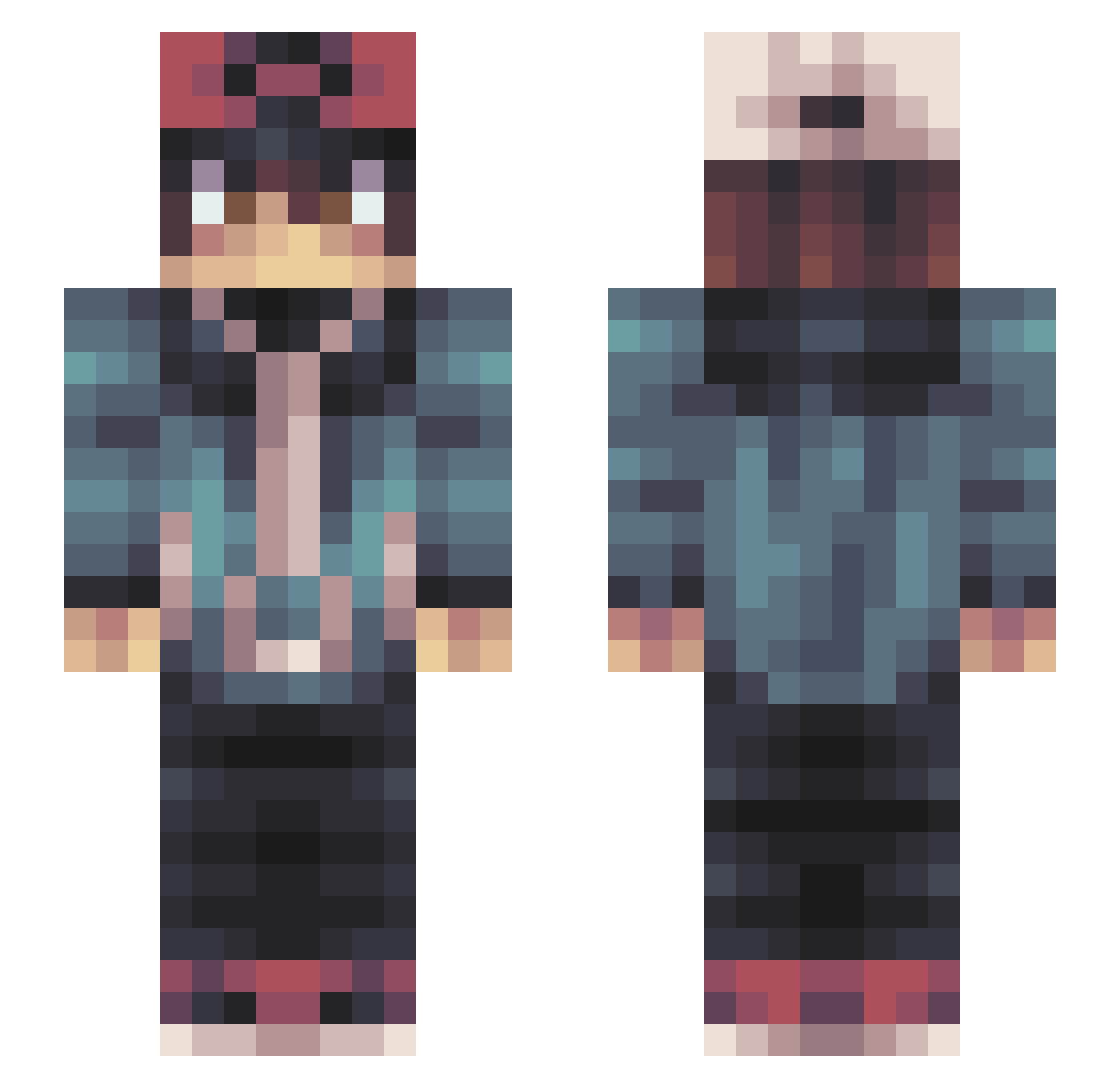 GeorgeNotFovnd Minecraft skin, front and back view
