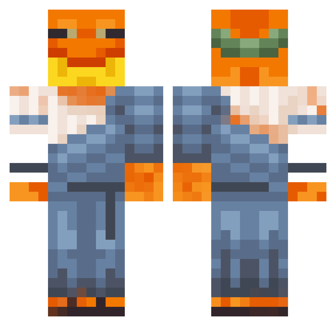 MeiTM Minecraft skin, front and back view
