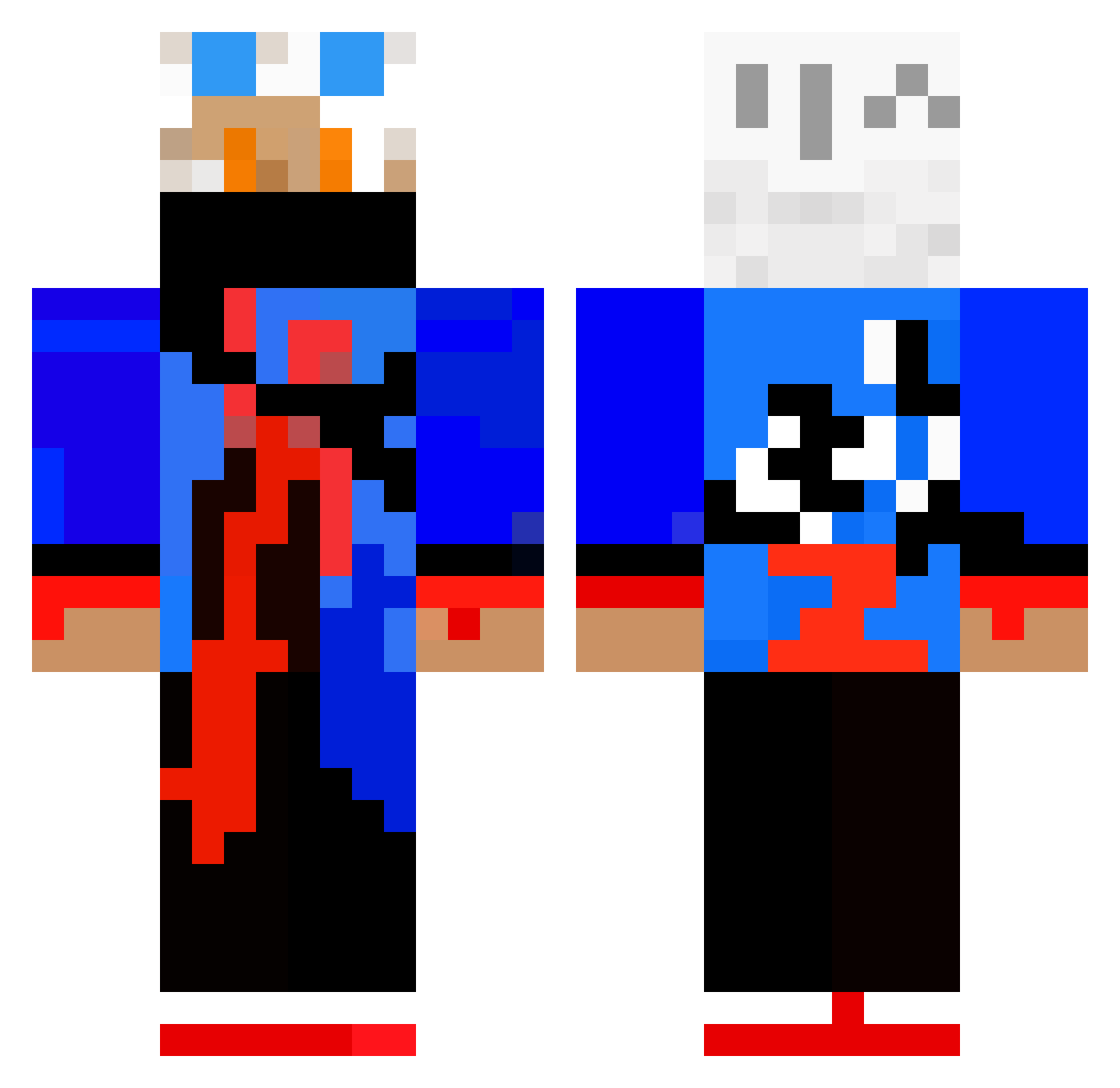ZyrosV Minecraft skin, front and back view