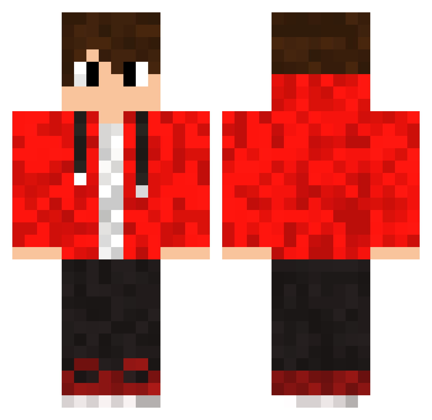 toastee Minecraft skin, front and back view