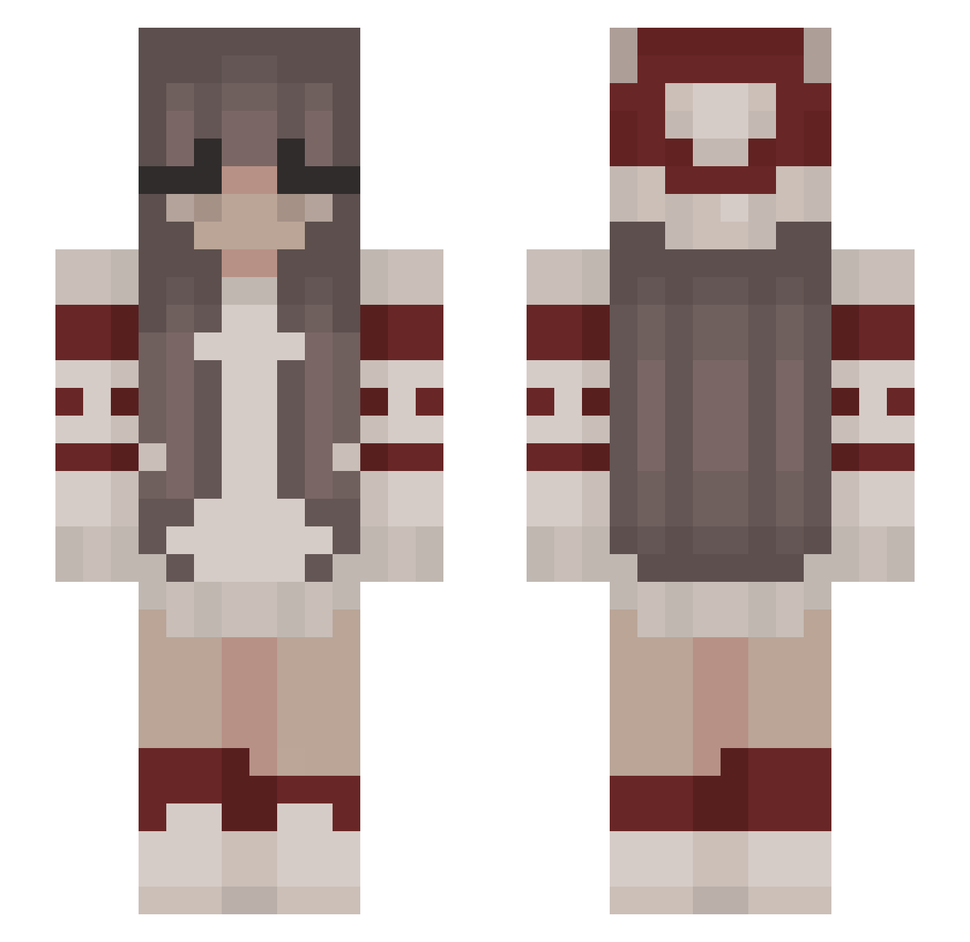 RayyMc Minecraft skin, front and back view