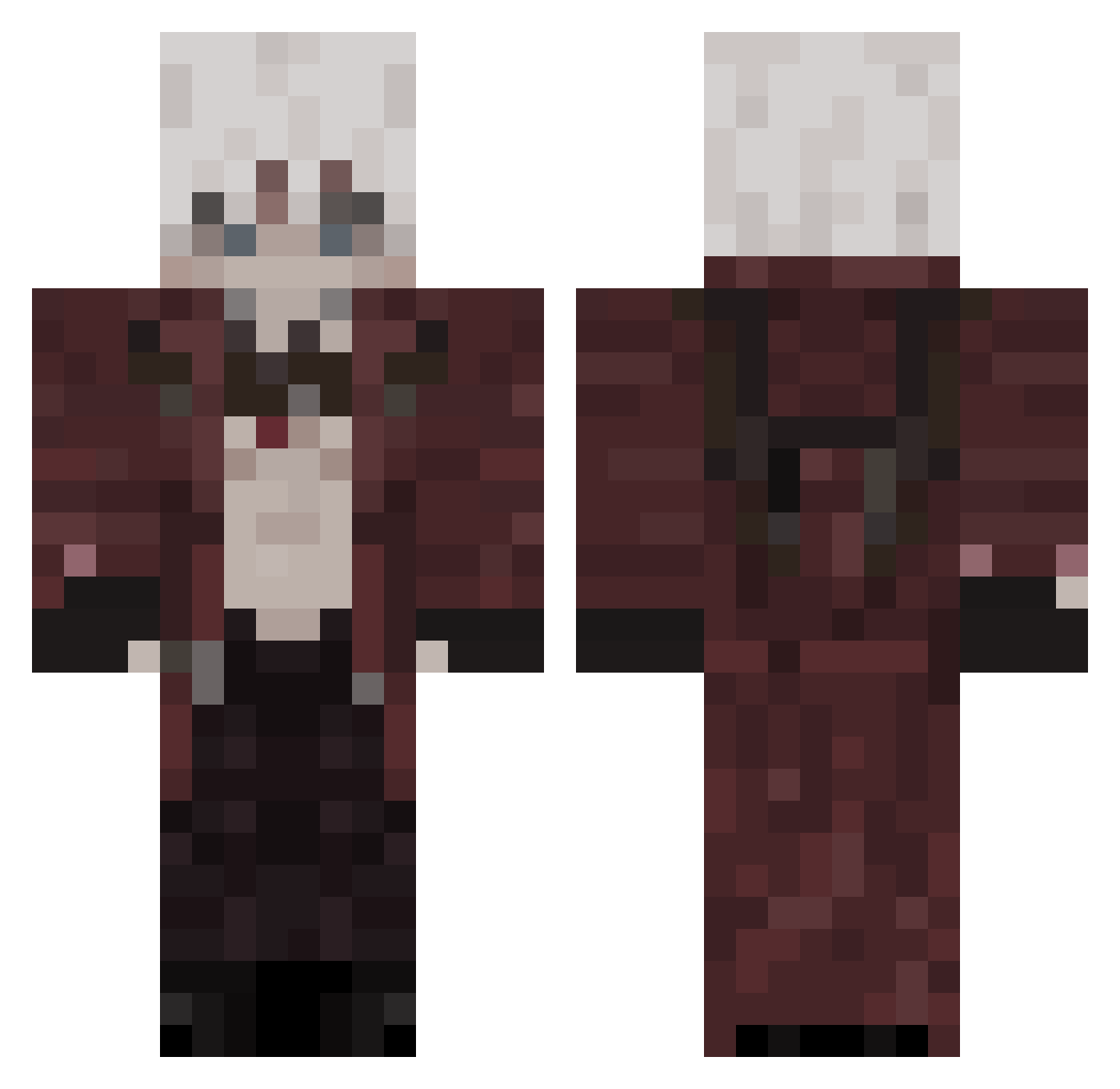 wockice Minecraft skin, front and back view