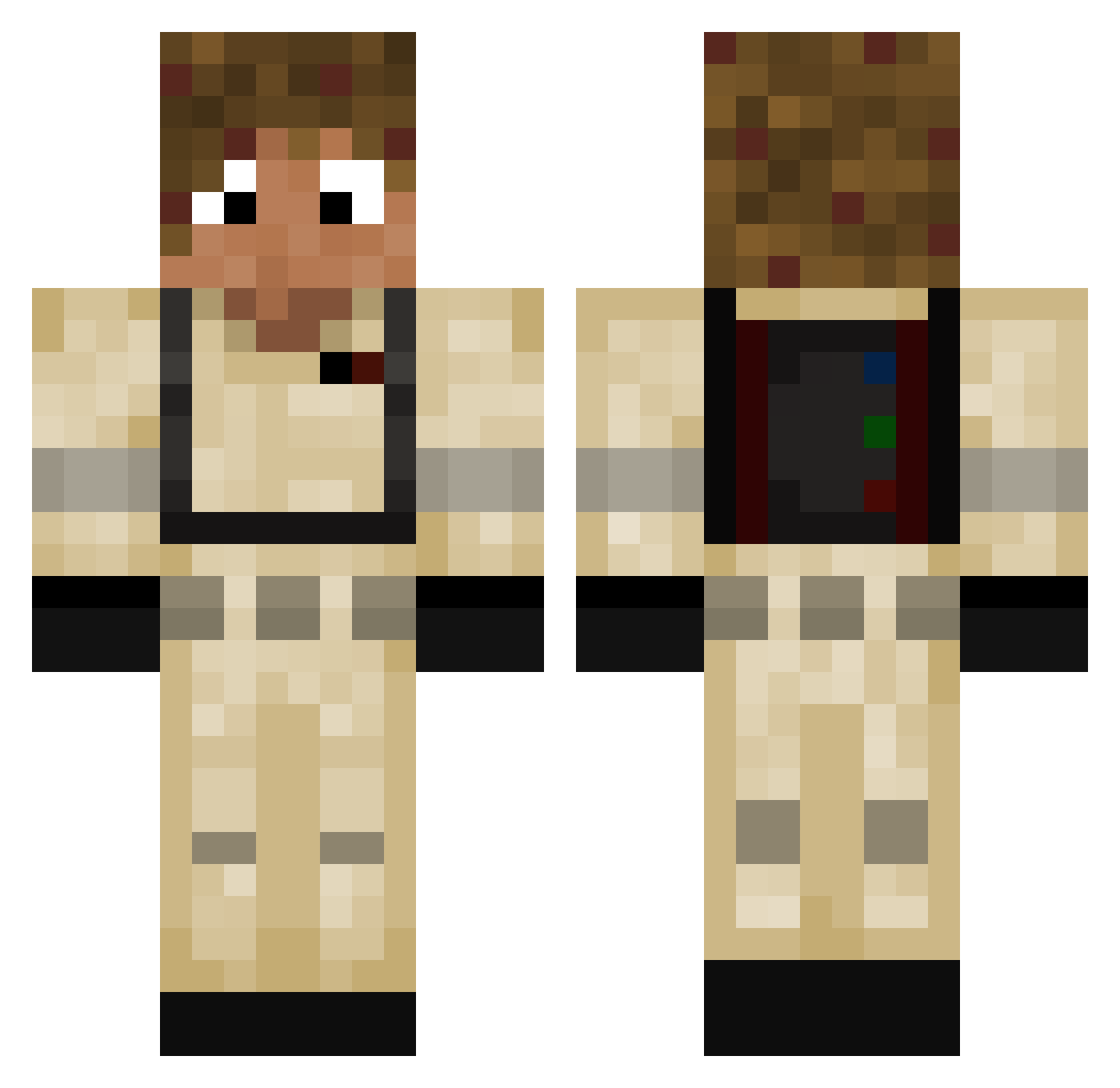 araucaria Minecraft skin, front and back view