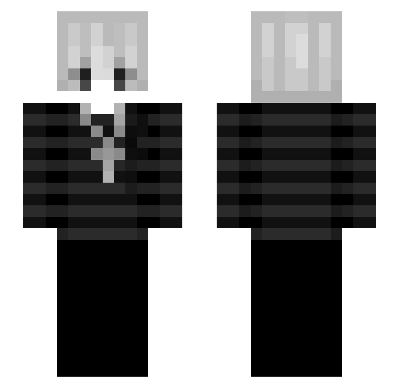 PI0TREG Minecraft skin, front and back view