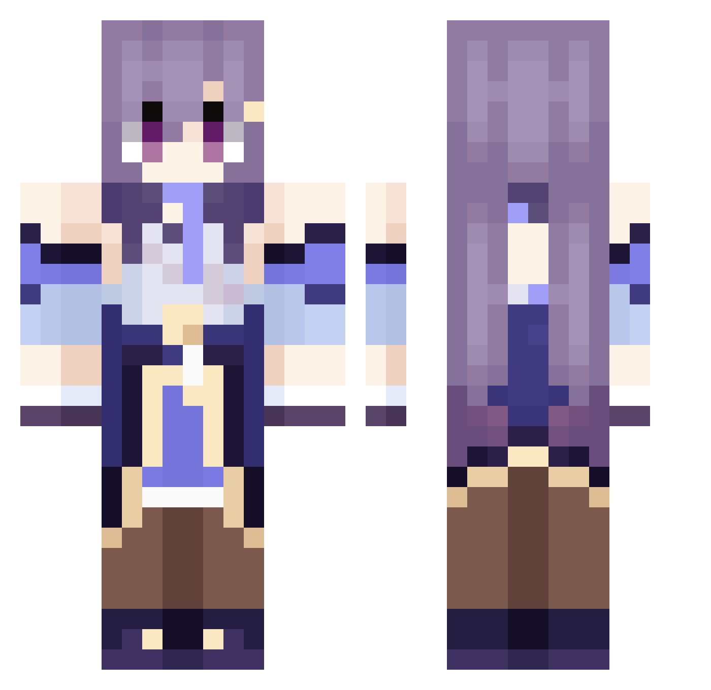 IIonix Minecraft skin, front and back view