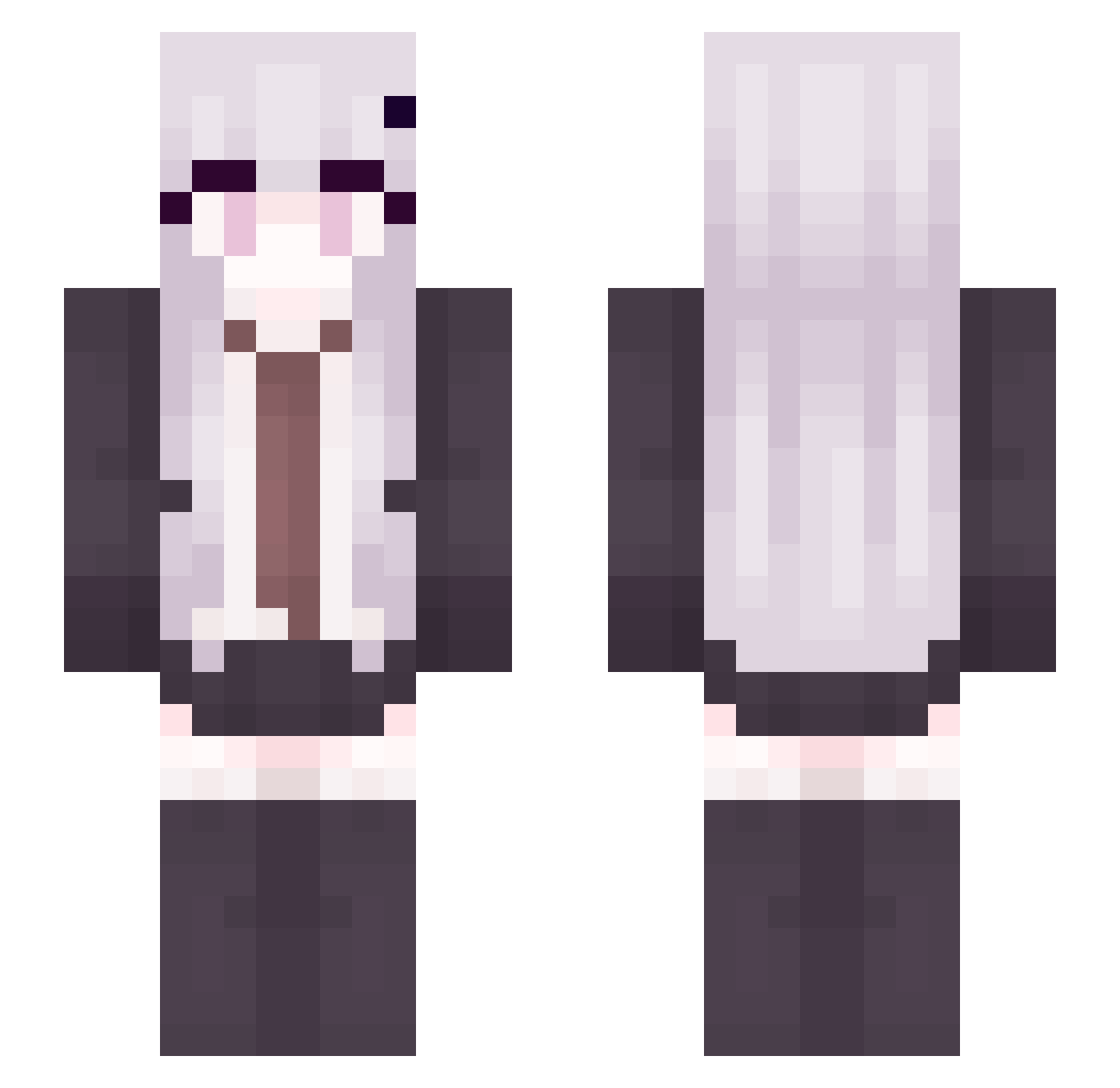 A1essa Minecraft skin, front and back view