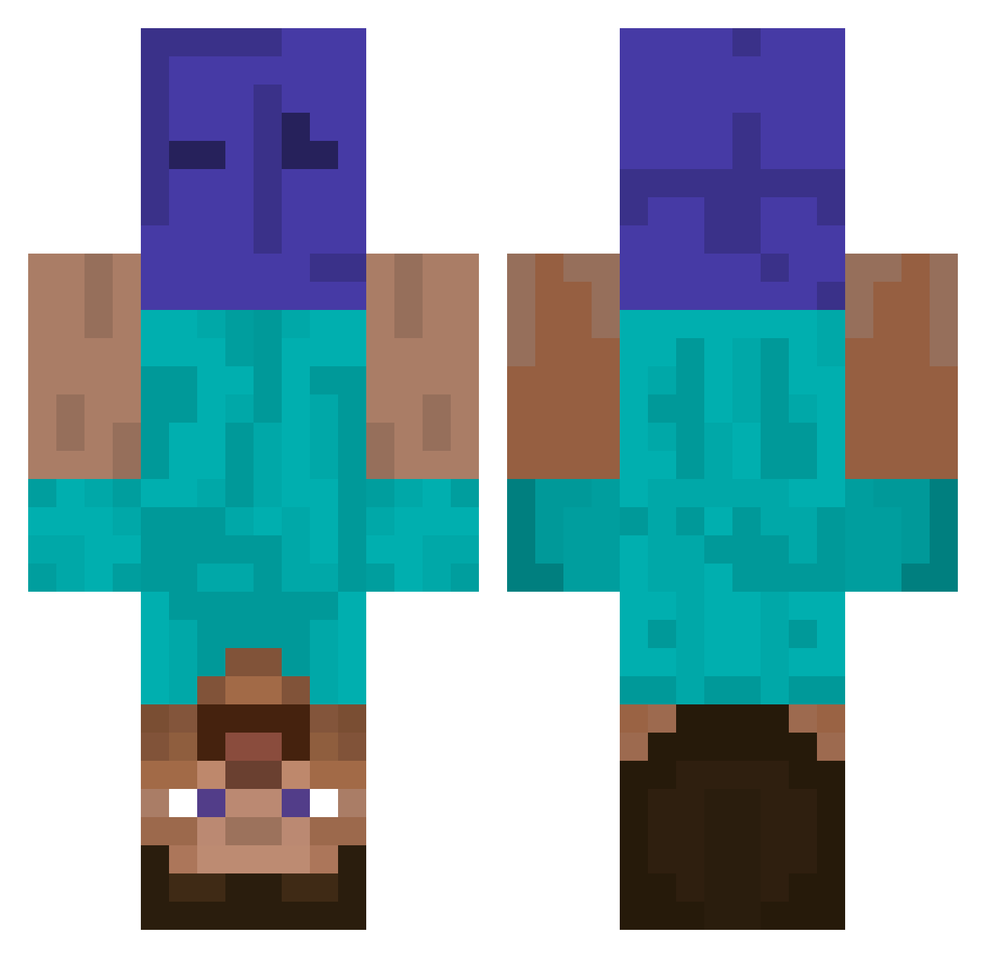 Doge0506 Minecraft skin, front and back view