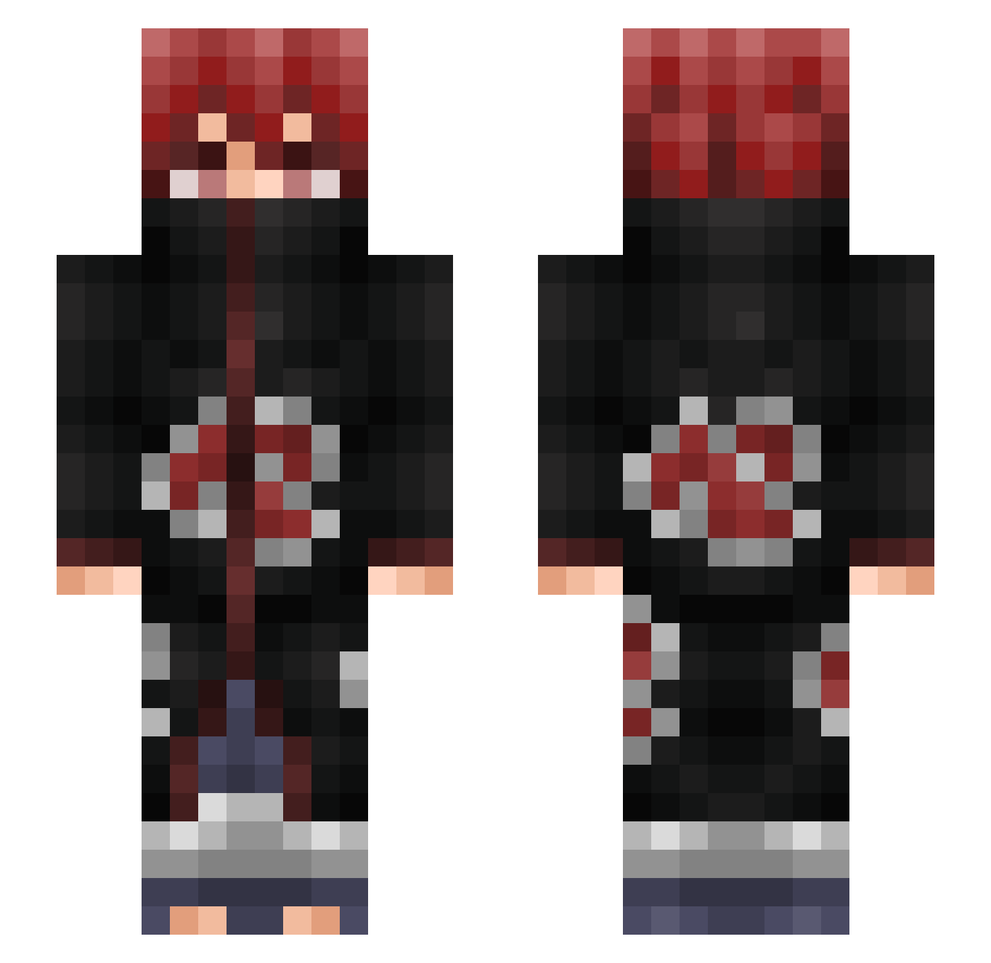ibleed4uuu Minecraft skin, front and back view