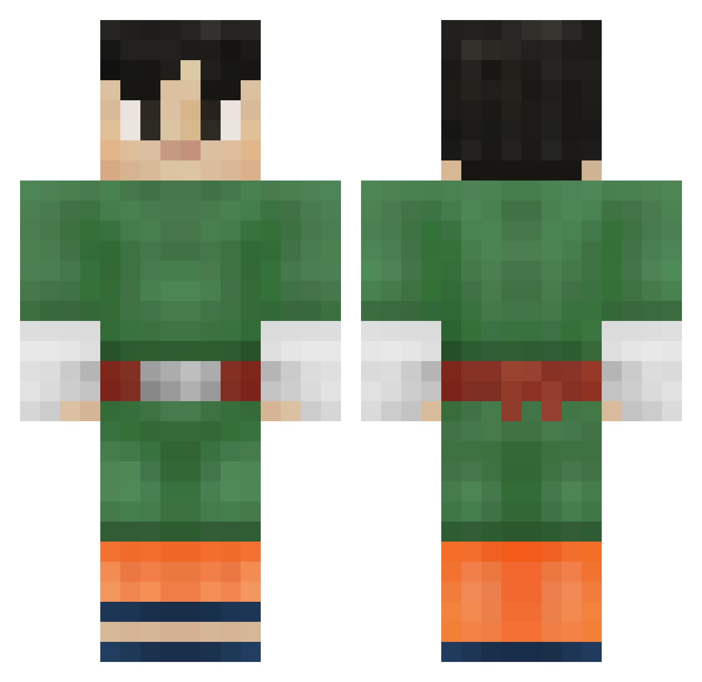 Mephanta Minecraft skin, front and back view