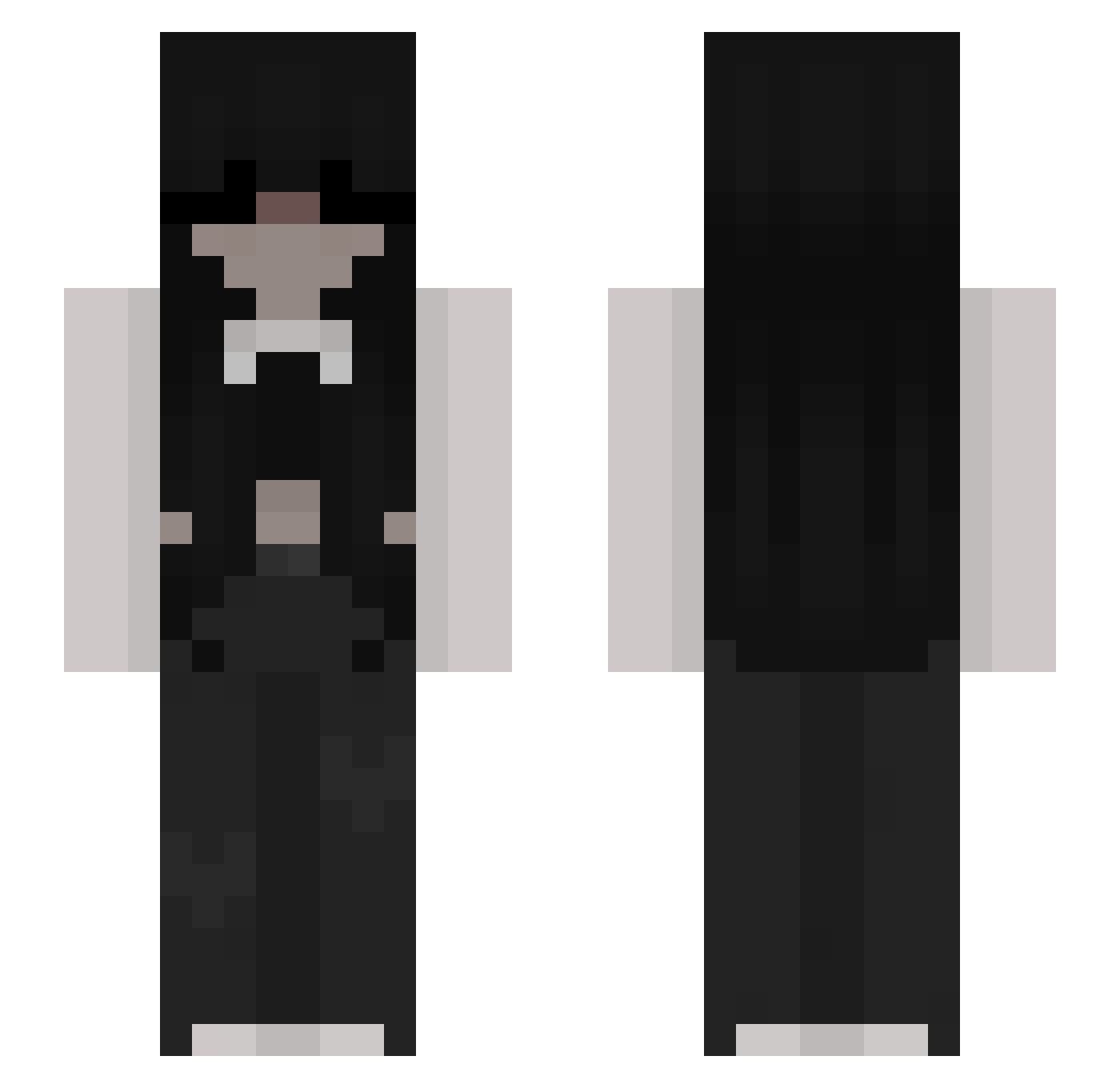 Zaguga Minecraft skin, front and back view