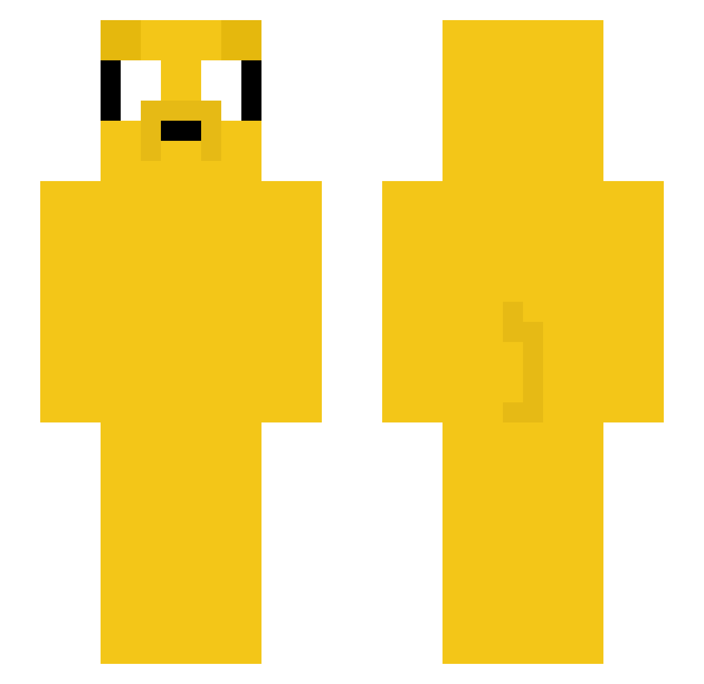 ccsa Minecraft skin, front and back view