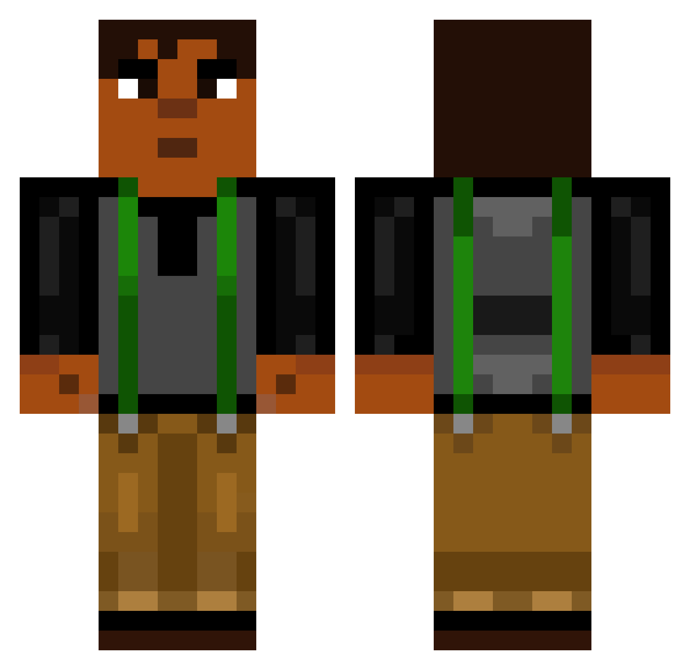 Zibble_gloopie Minecraft skin, front and back view