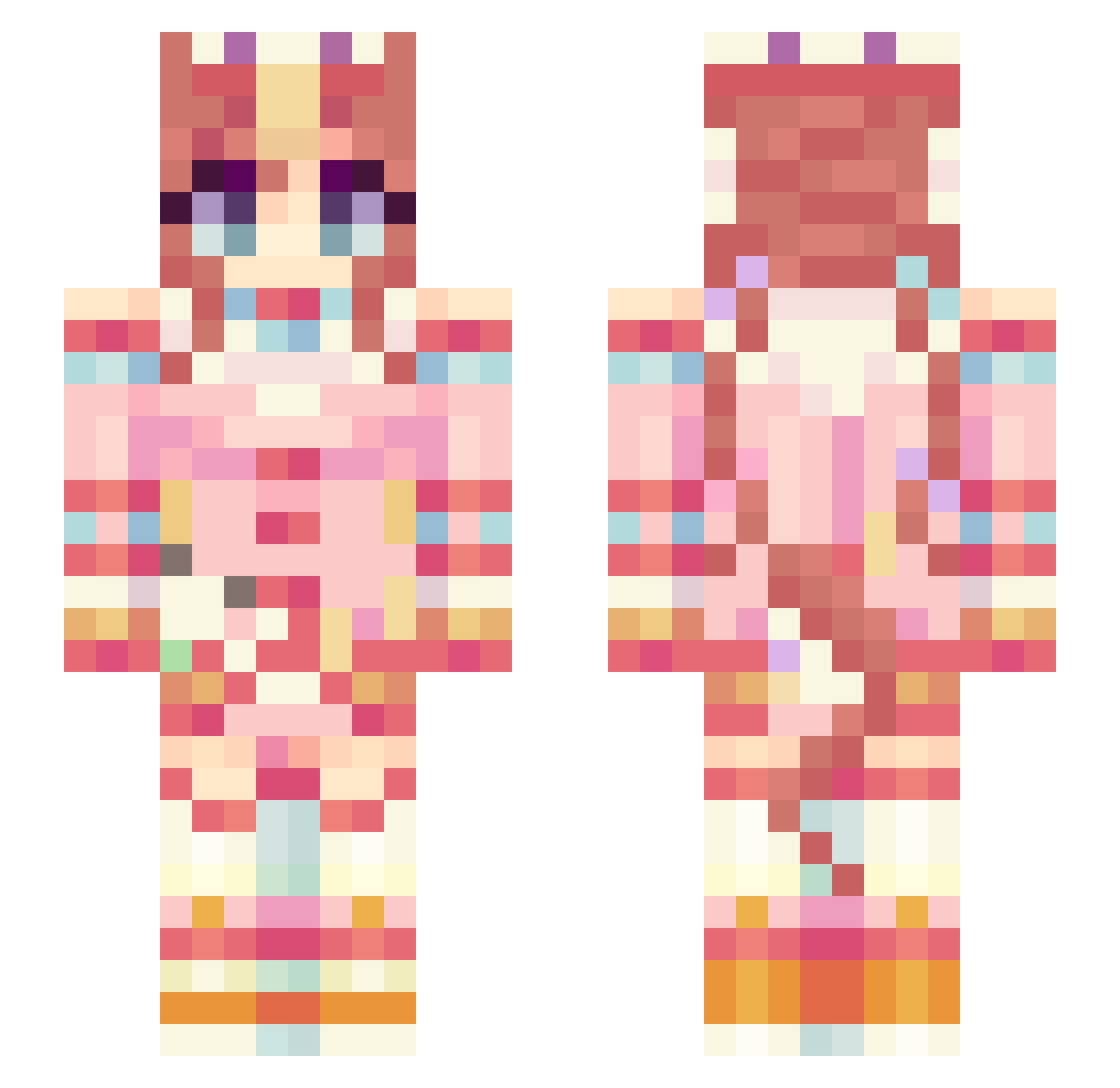 kariisann Minecraft skin, front and back view