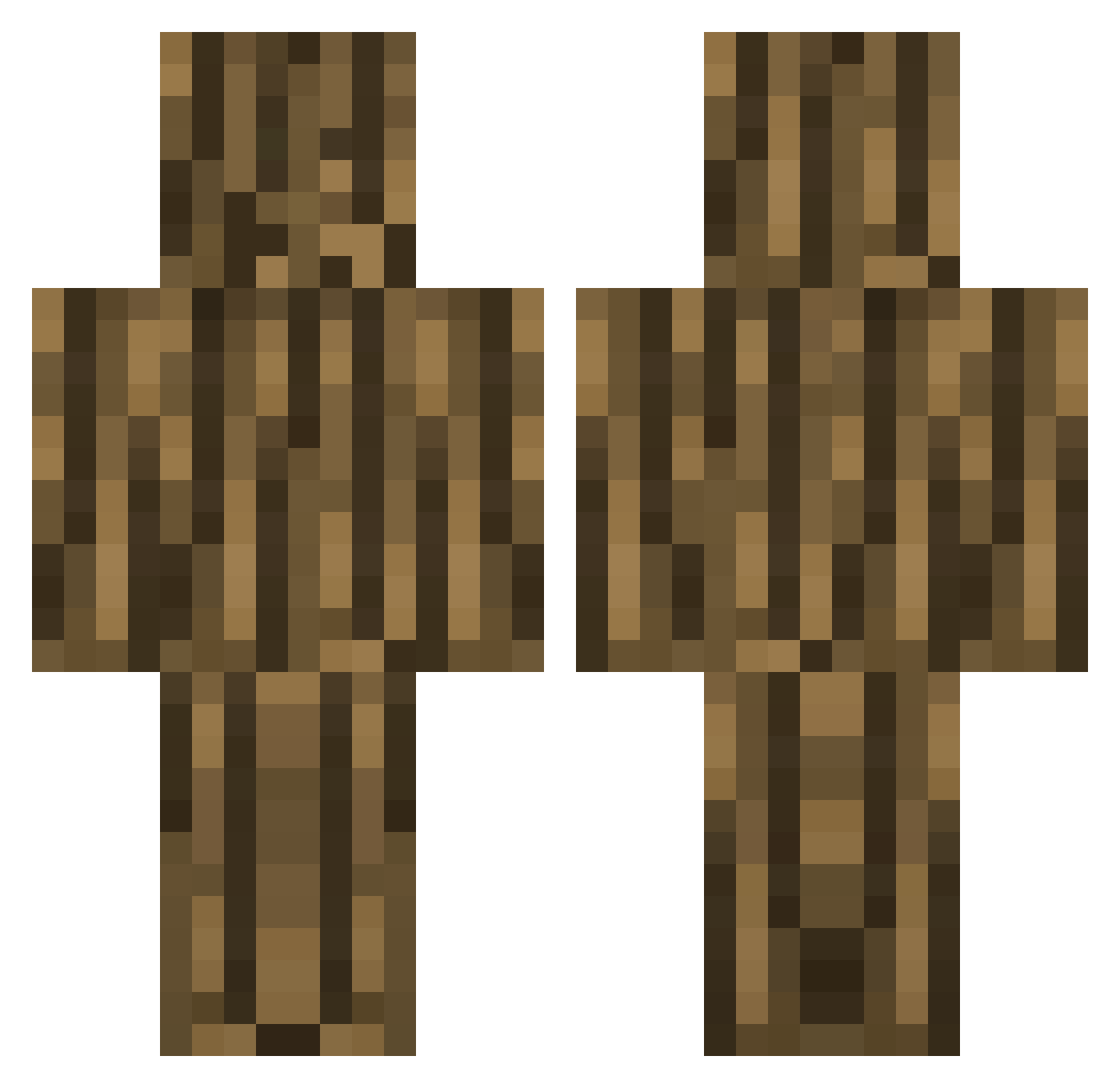 Boredminer Minecraft skin, front and back view