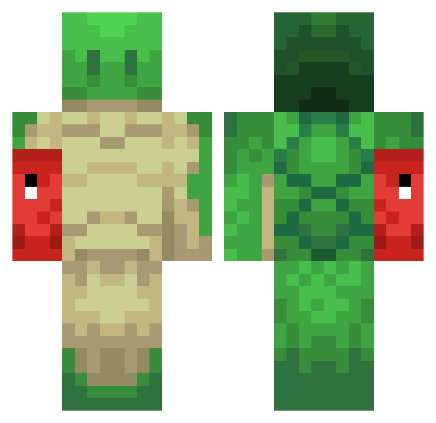 Aflame Minecraft skin, front and back view