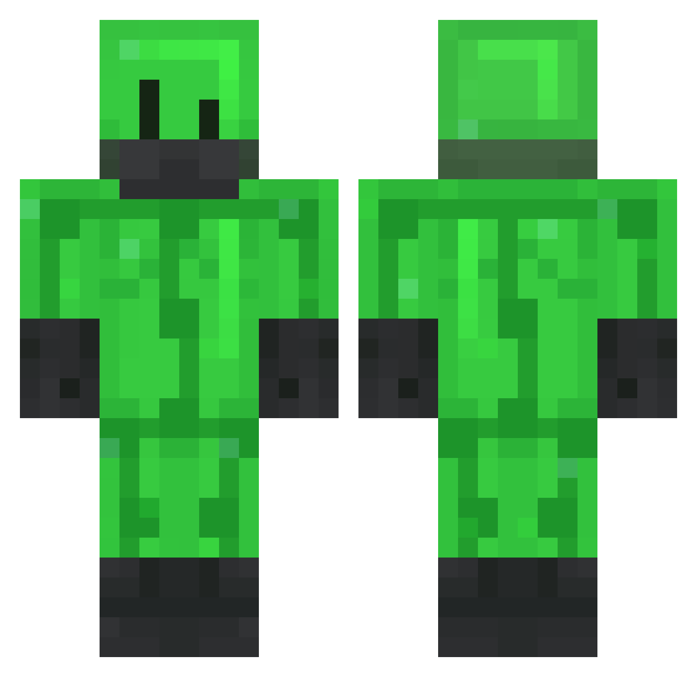 tewzs Minecraft skin, front and back view