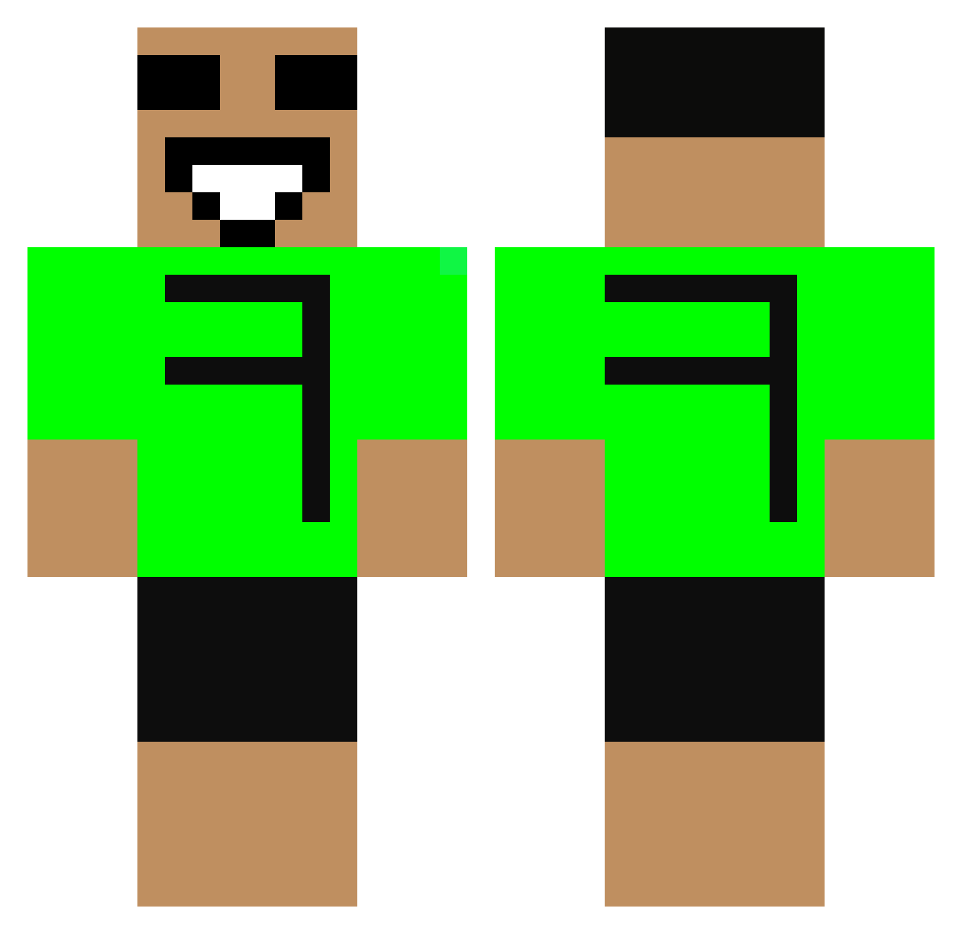 GYUSOON2 Minecraft skin, front and back view