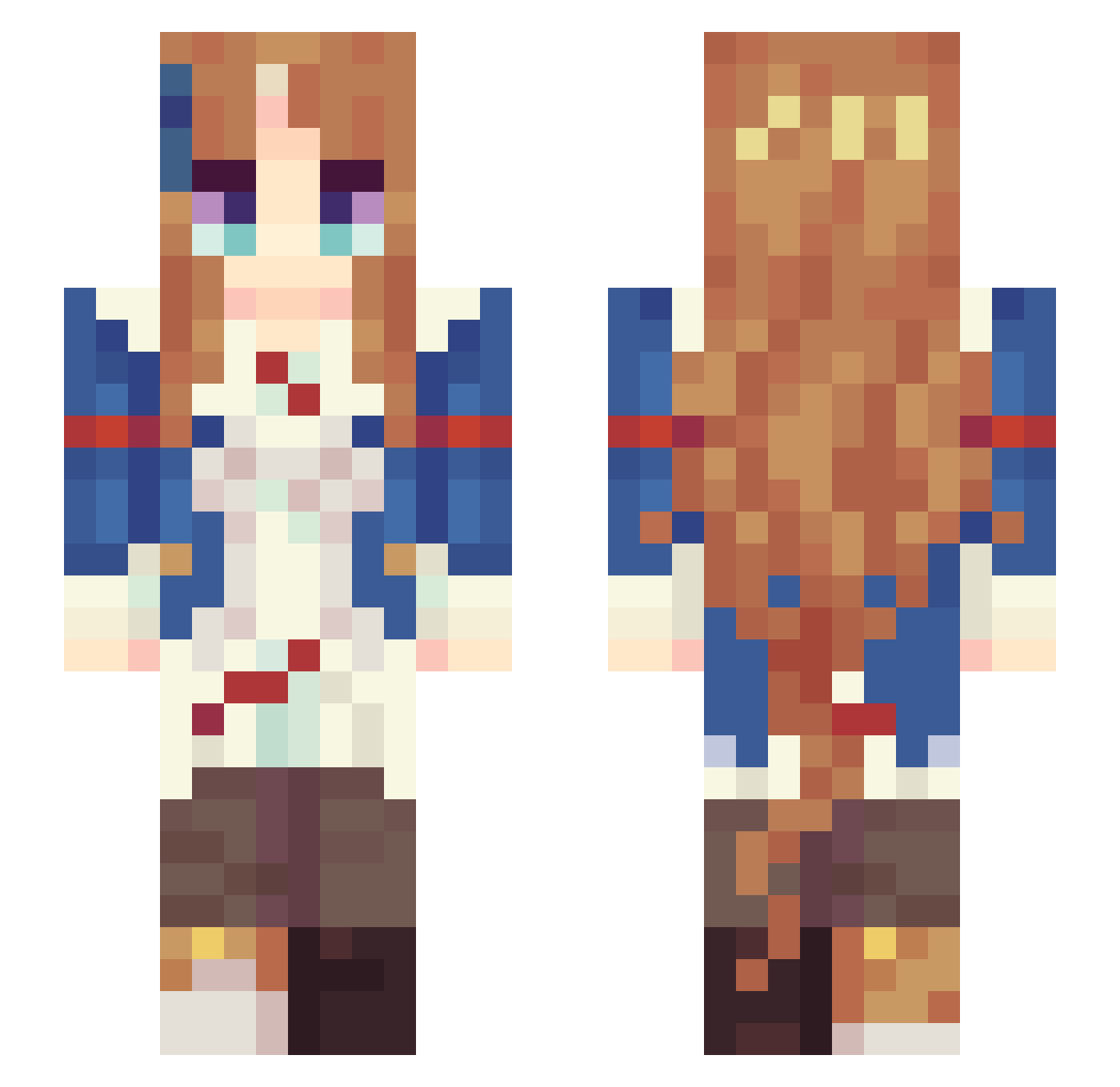bulletdeprived Minecraft skin, front and back view