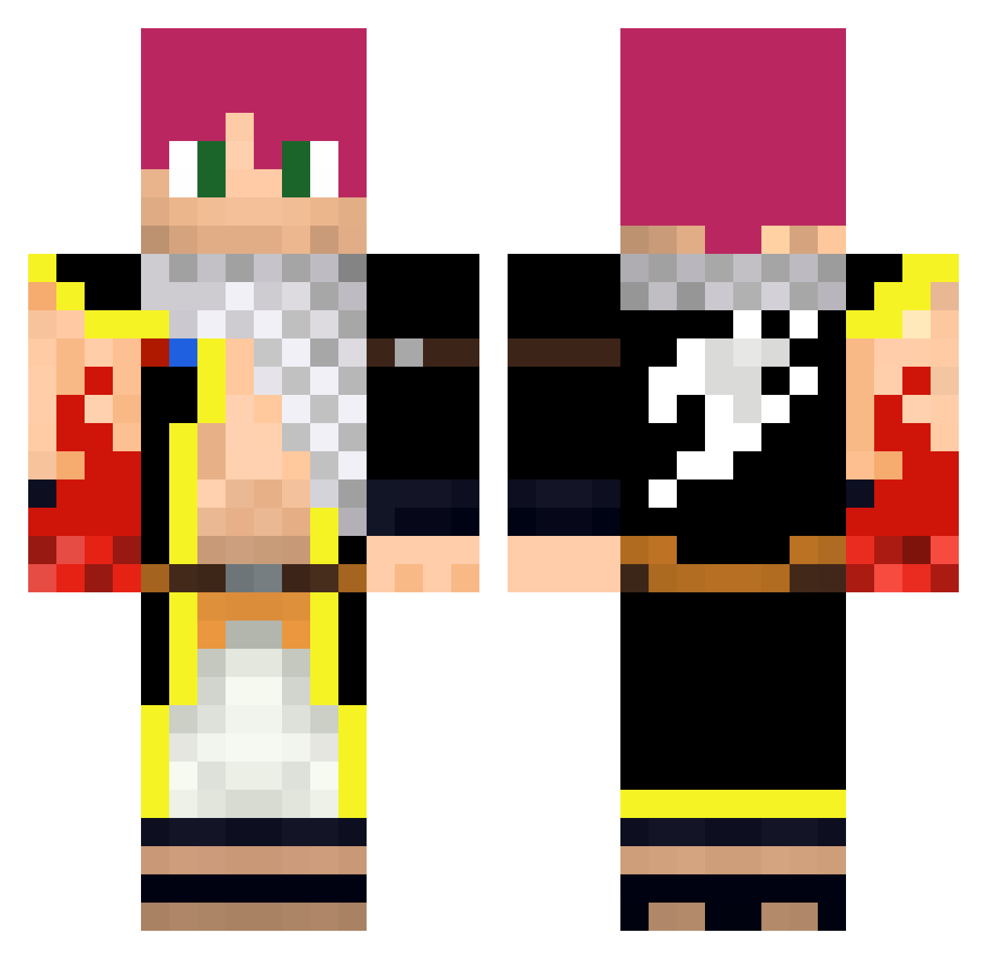 Chromiummm Minecraft skin, front and back view
