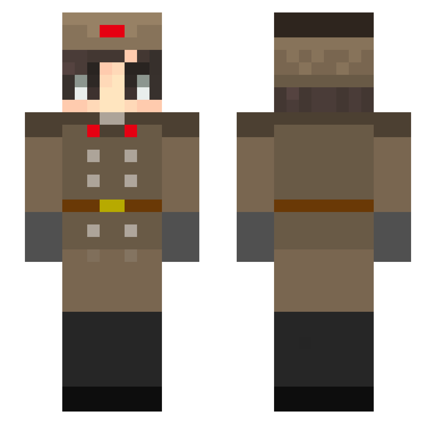 krex0x Minecraft skin, front and back view