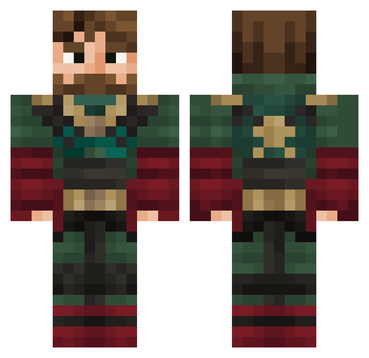 Artic1229 Minecraft skin, front and back view